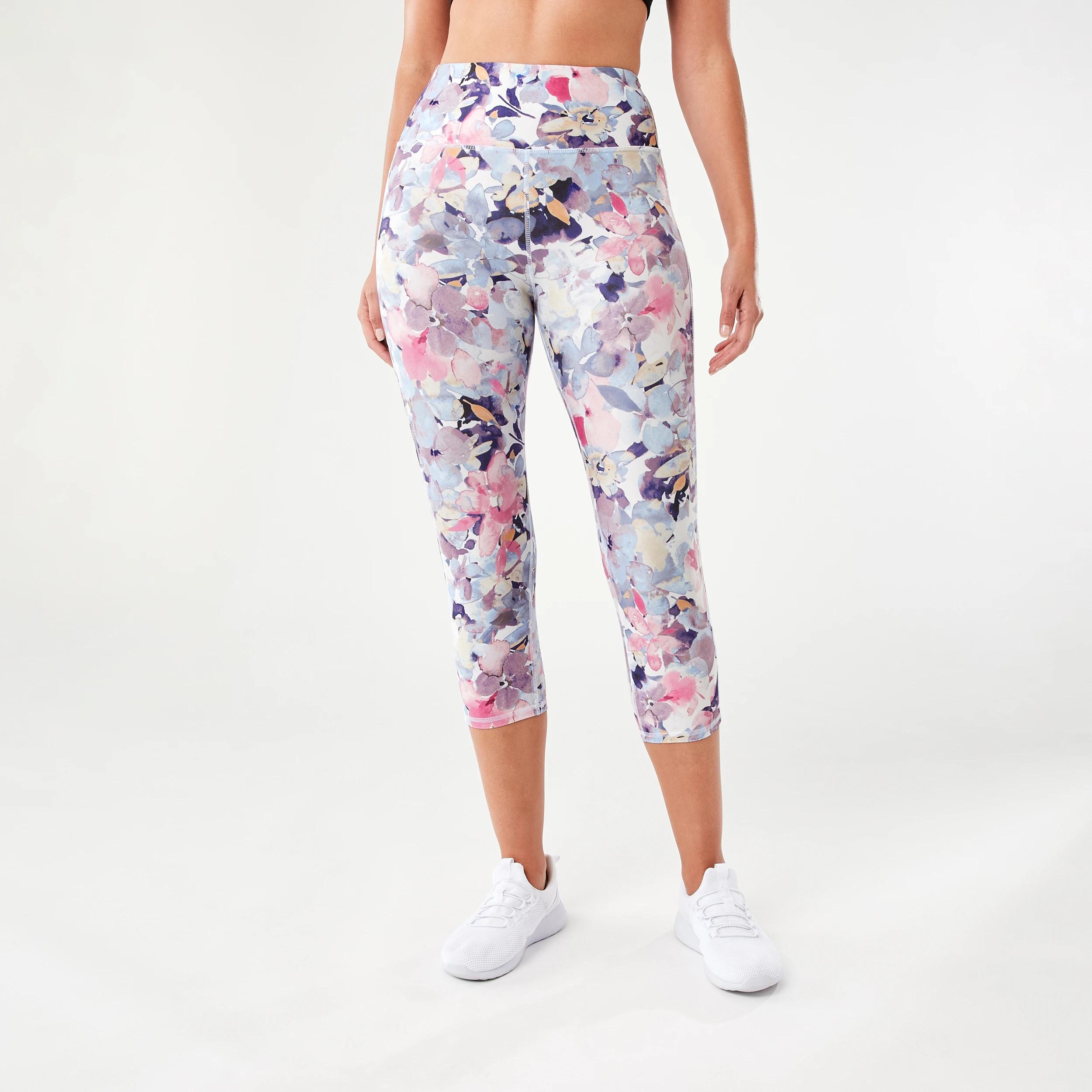 1 Active Womens Crop Printed Leggings OCEAN PEONY, 1 of 5