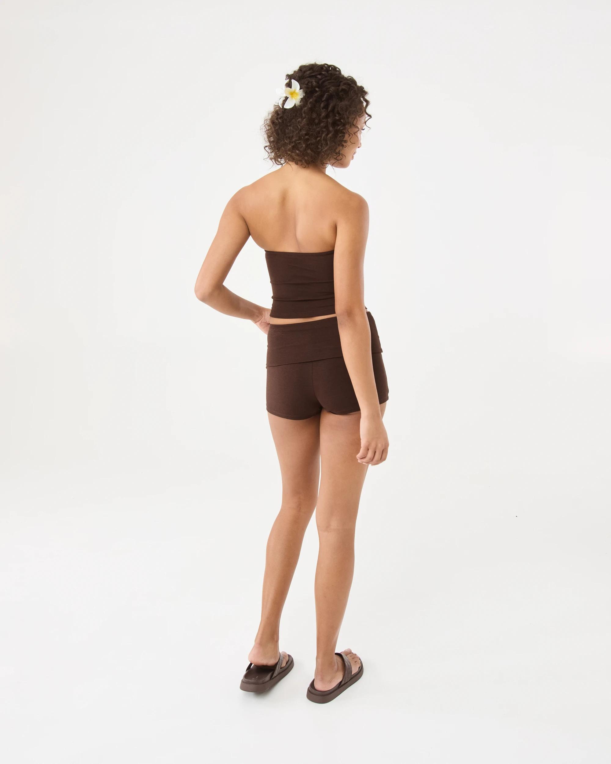 4 Sleeveless Trim Detail Tube Top Melt Brown, 4 of 8