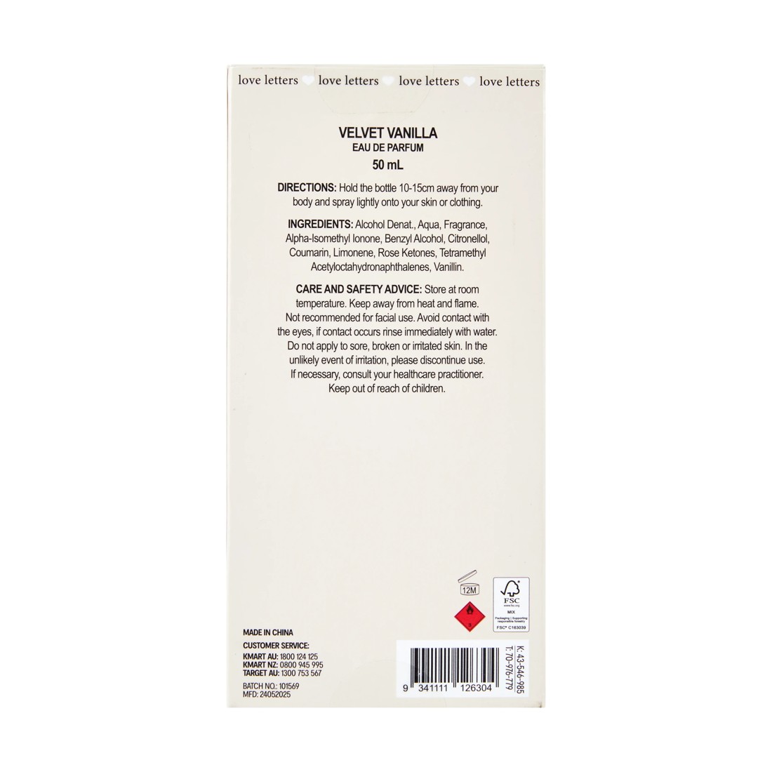 6 OXX Fragrances Love Letters Velvet Vanilla Eau De Parfum 50ml, 6 of 6