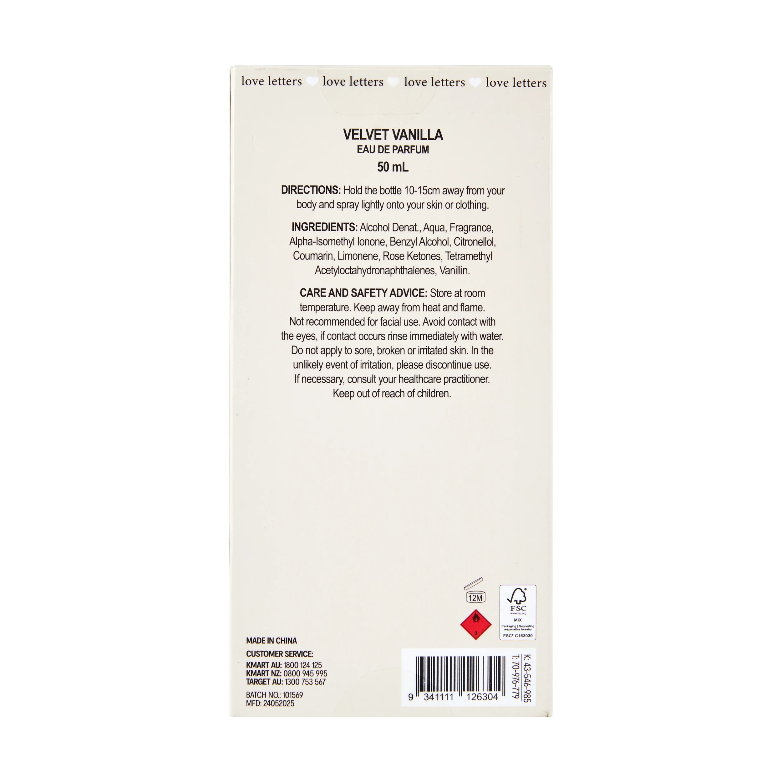 6 OXX Fragrances Love Letters Velvet Vanilla Eau De Parfum 50ml, 6 of 6