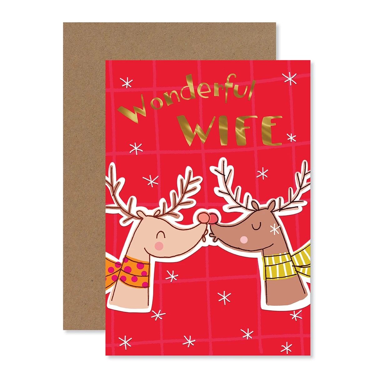 1 Hallmark Christmas Card - Deers Kissing, 1 of 3