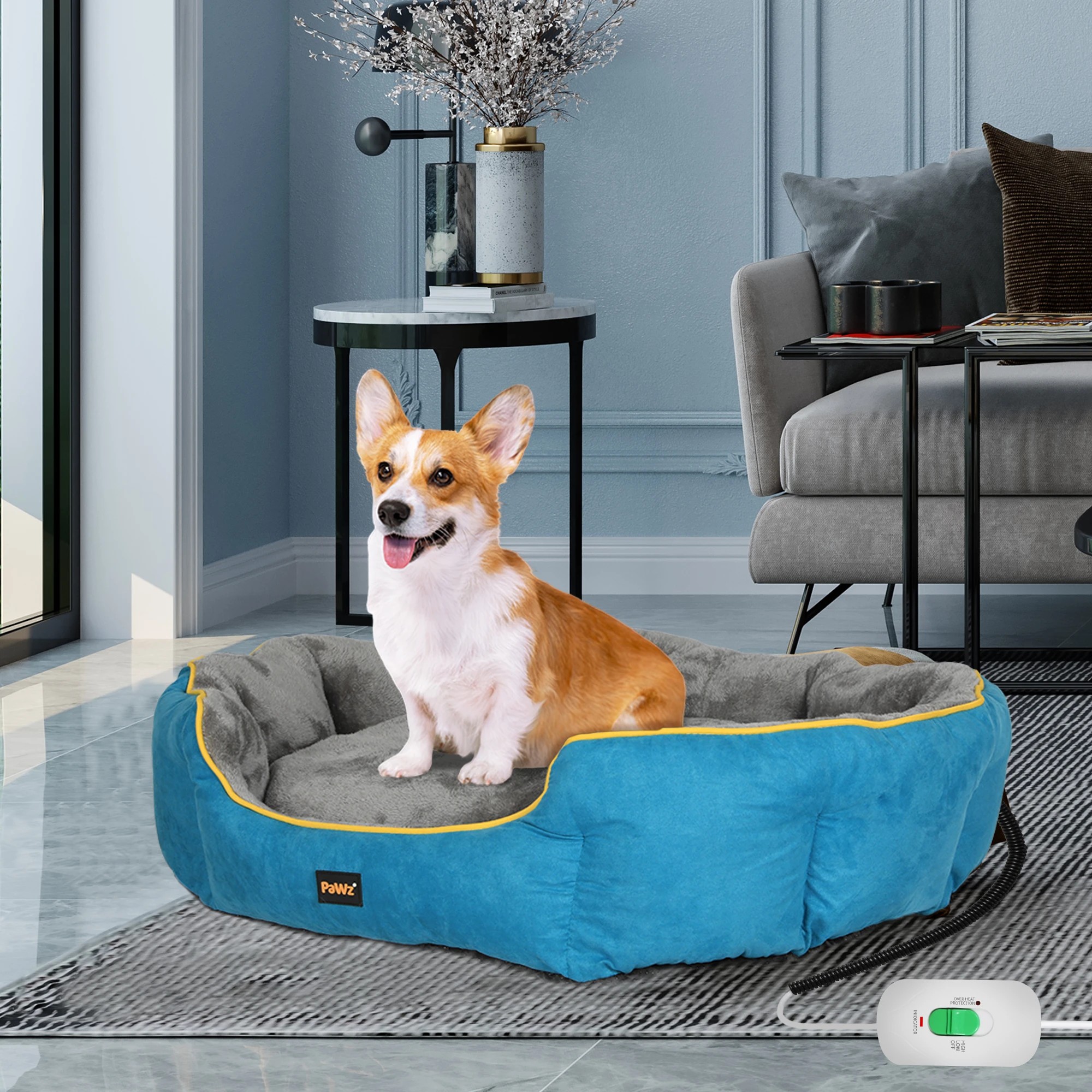 7 PaWz Small Heated Pet Bed - Blue, 7 of 7