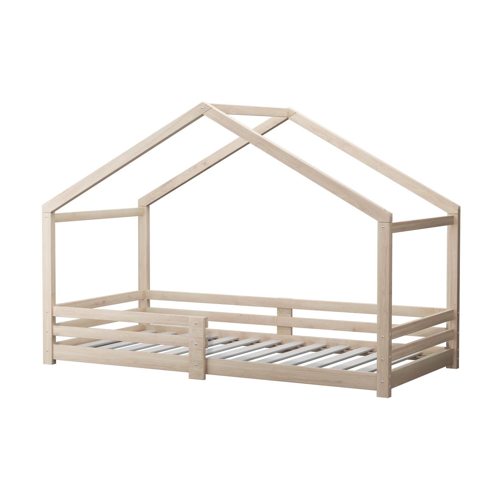 1 Oikiture Bed Frame Wooden Single Size Timber House Frame
 - Natural, 1 of 10