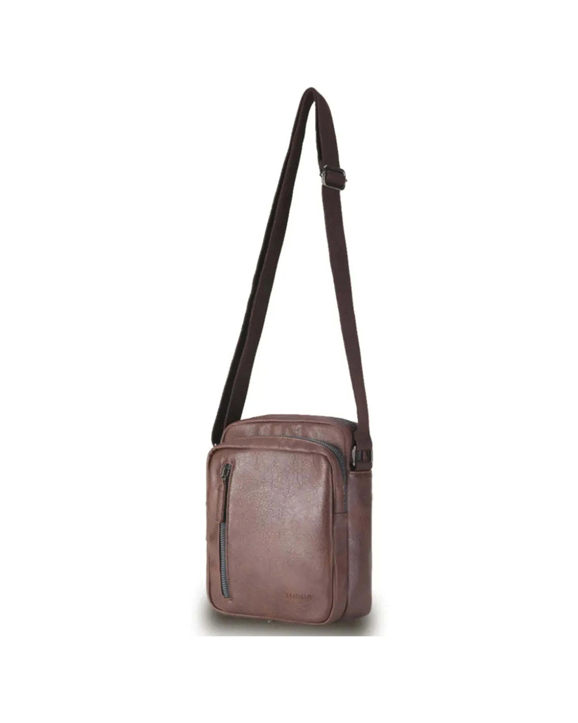 1 Tosca Luggage Vegan Leather Shoulder Bag Spacious Lightweight Carrying Essentials Chocolate - Brown, 1 of 3