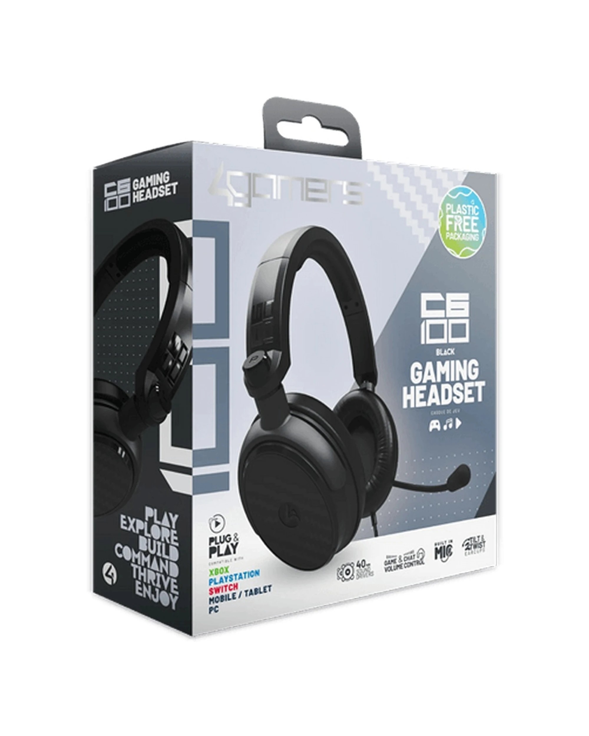 2 4Gamers Multiplatform Compatible Wired Over Ear Gaming Headset With Mic - Black, 2 of 3