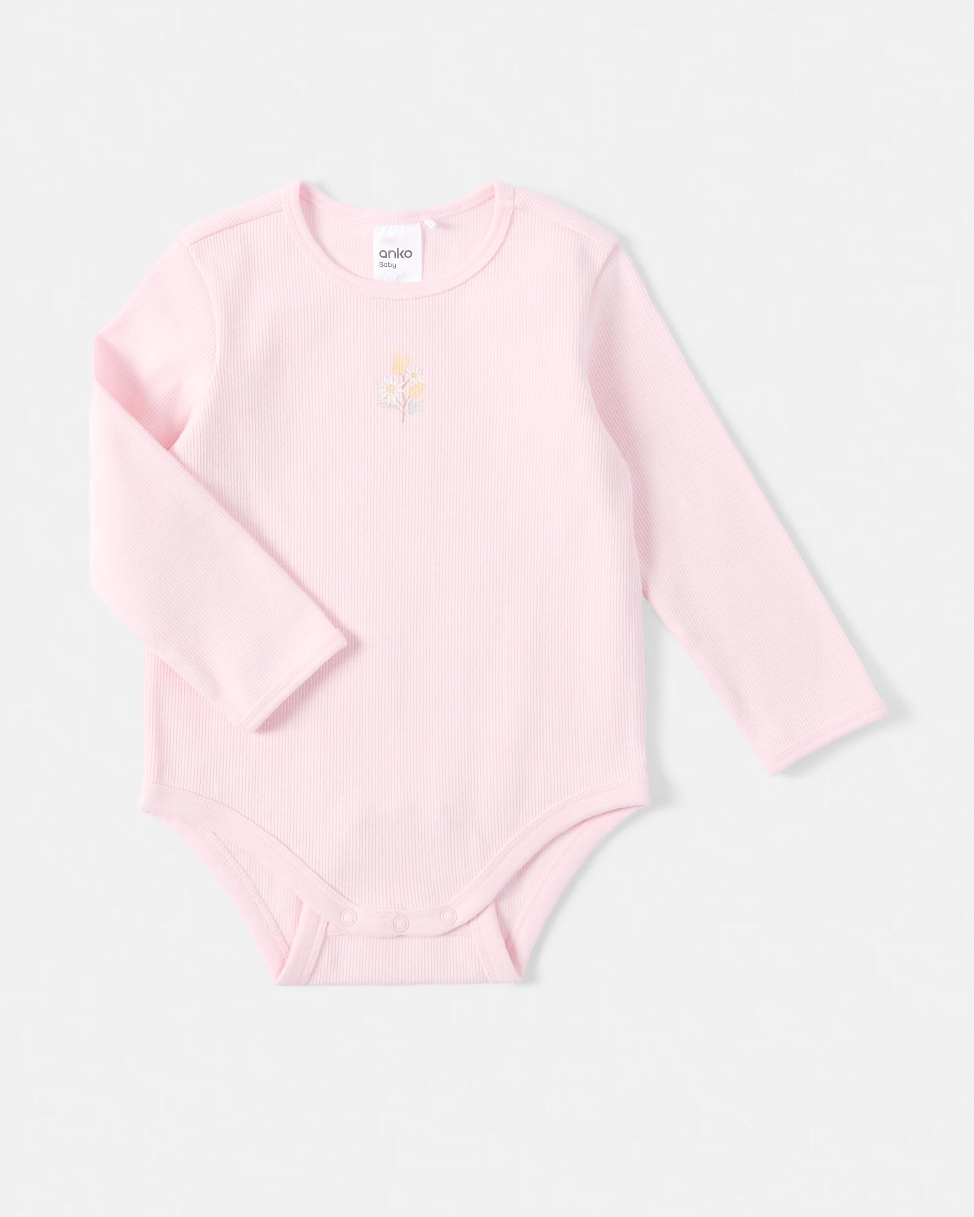 3 2 Piece Long Sleeve Newborn Set Pnk Flrl, 3 of 6