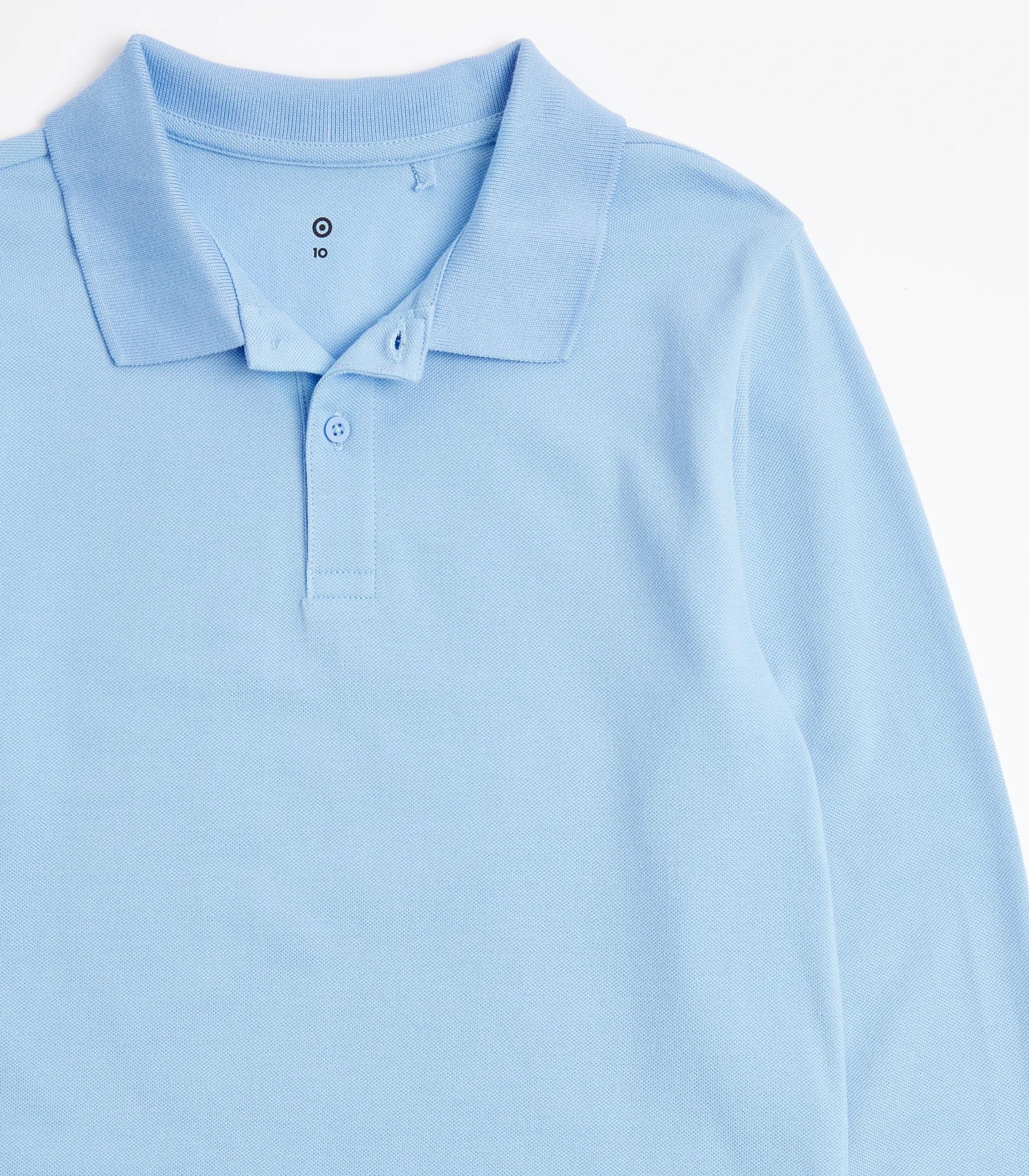 2 Target School Polo Long Sleeve Top LIGHT BLUE, 2 of 3