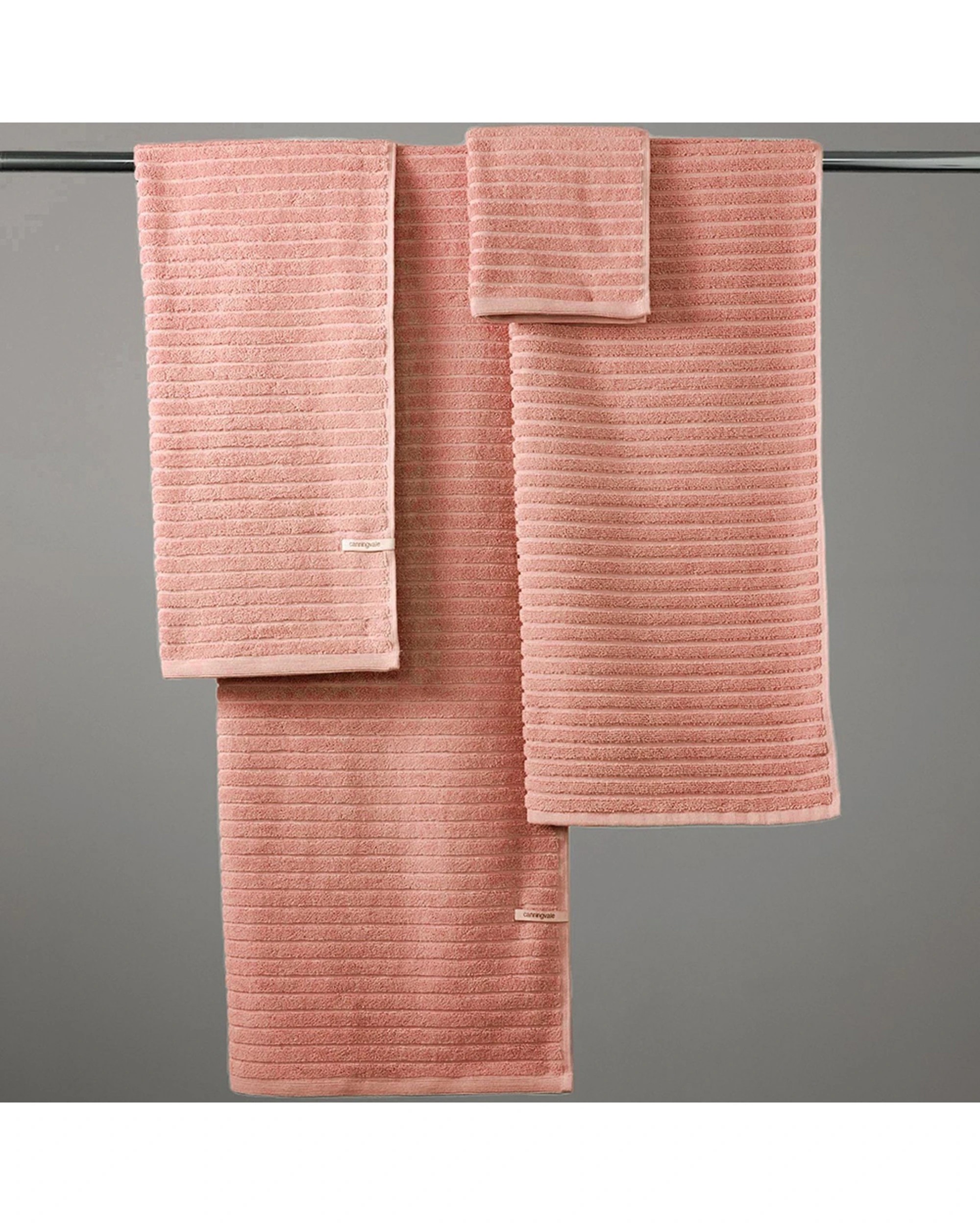 3 Canningvale Alessia Cotton Bamboo Rib Towel Set 6pc Dusk - Pink, 3 of 4