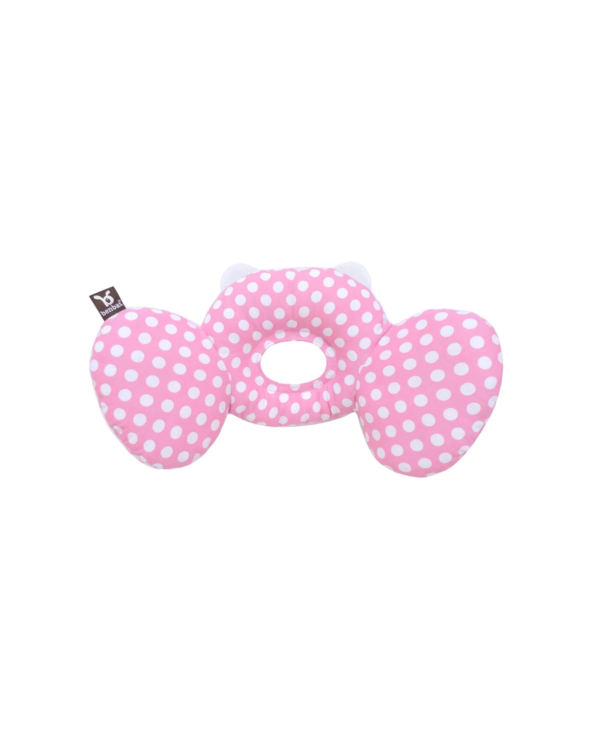 2 Benbat 2PK Bear Hug Headrest Contoured Cotton Support Kids Travel Pillow - Pink, 2 of 4
