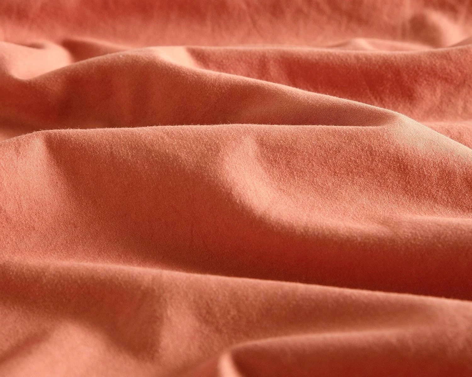4 CleverPolly 100% Vintage Washed Microfibre Fitted Sheet Set - Terracotta - Double Bed, 4 of 5