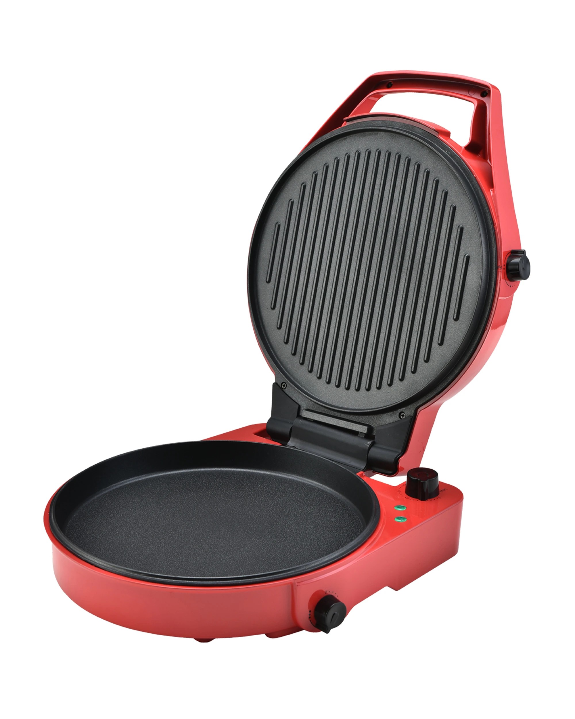 1 TODO 1800W Electric Pizza Maker Pizza Oven Dual Temperature Control Flat Grill - Red, 1 of 5