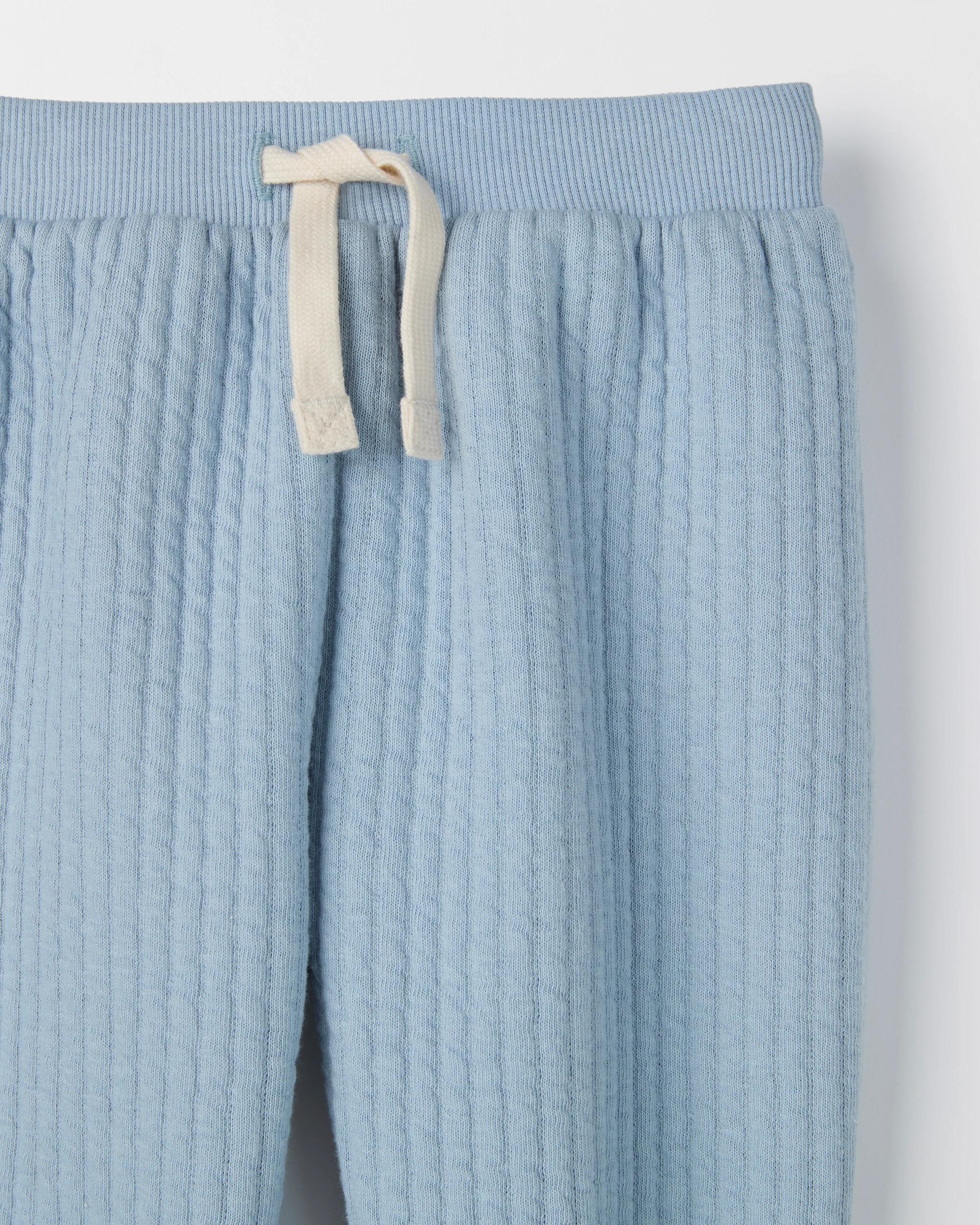 2 Target Baby Baby Organic Cotton Quilted Fleece Trackpants SUBDUED BLUE, 2 of 2