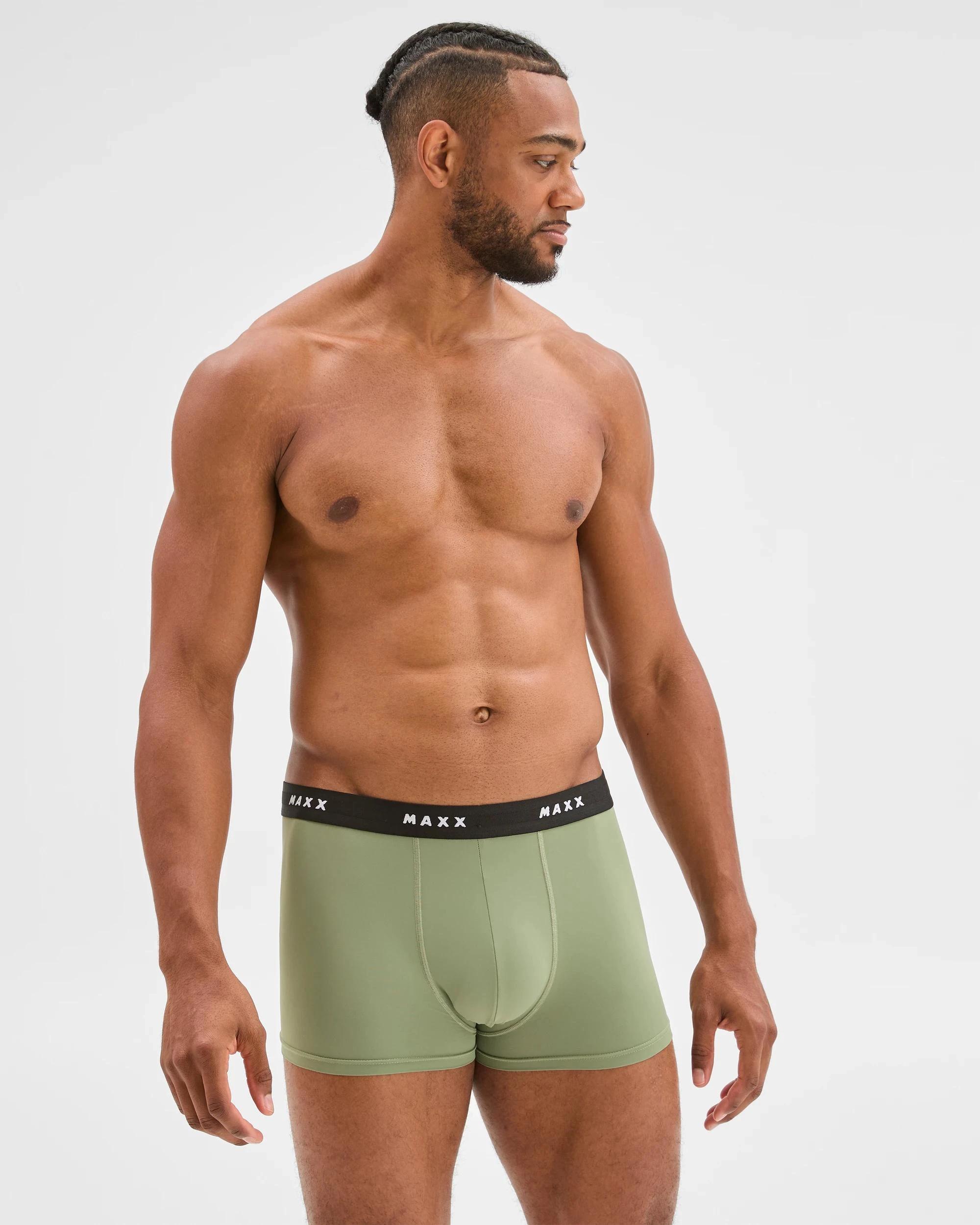 2 Maxx Microfibre Mens Trunks 3 Pack GREEN, 2 of 4