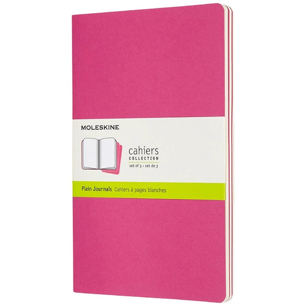 2 Moleskine Cahier Plain Notebook Pink 3 Pack, 2 of 5
