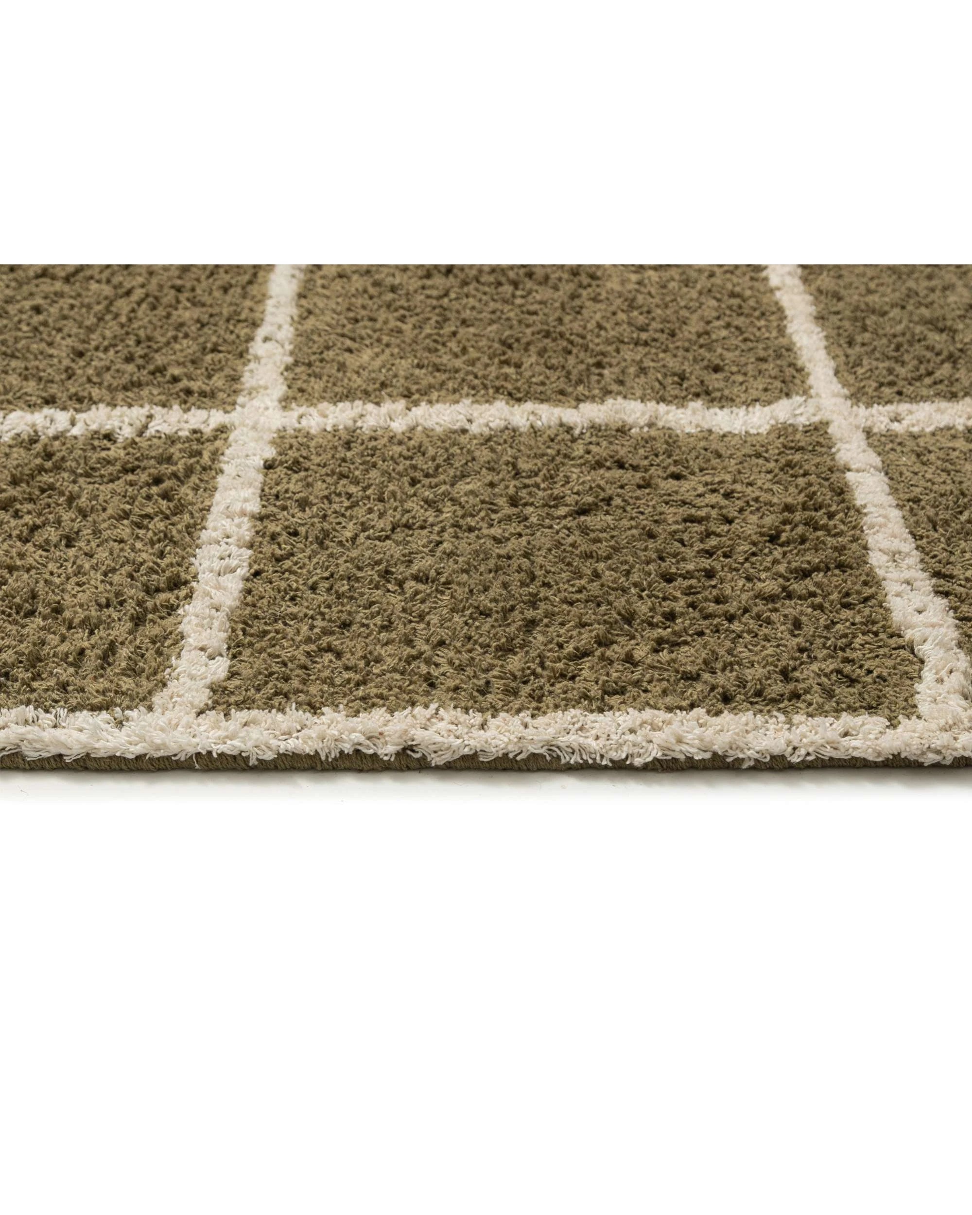 6 Loopsie Zanzibar Grid Cotton Rug-280cm x 190cm - Green, 6 of 7