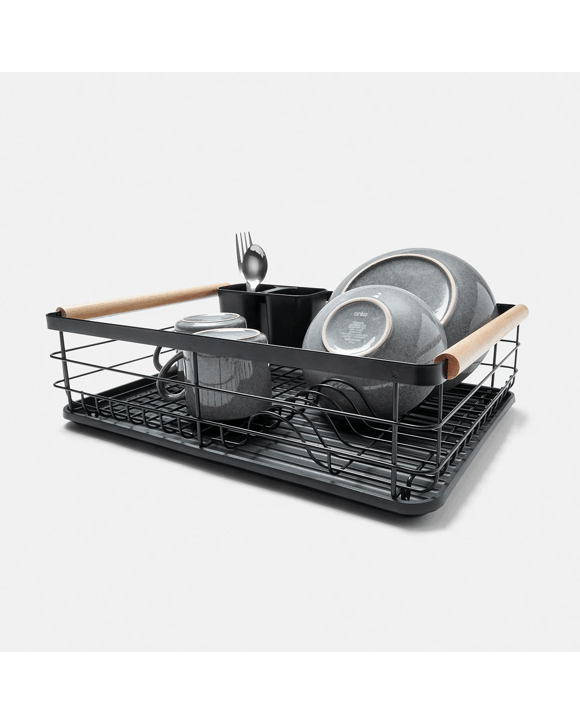Black Wooden Handle Dish Rack Kmart
