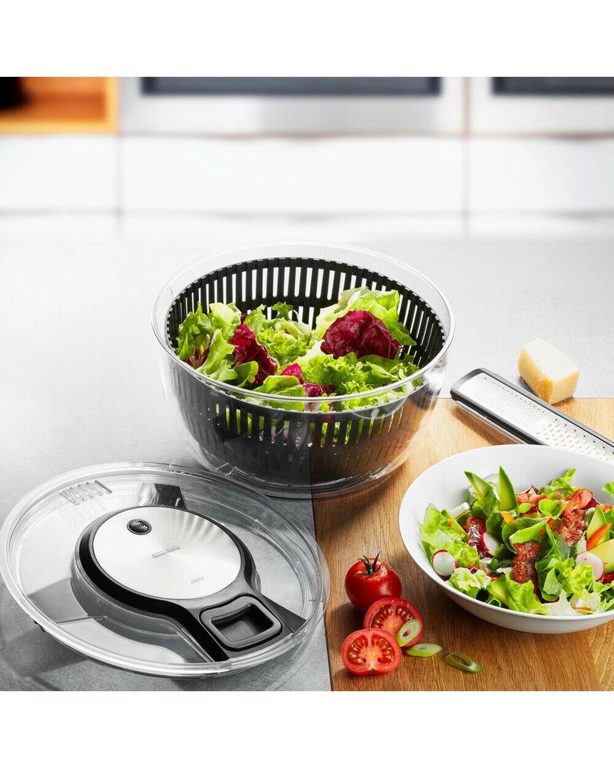 2 Gefu Speedwing Salad Spinner Dryer  Lettuce Serving Bowl, 2 of 2