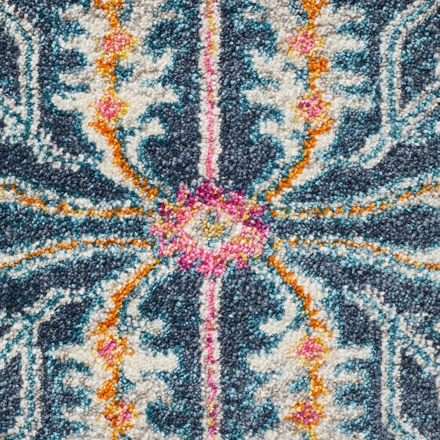 4 Common Ground Rugs Atlas 209 200x200cm - Medium Round Power Loomed Pet Friendly Rug - Blue, 4 of 5