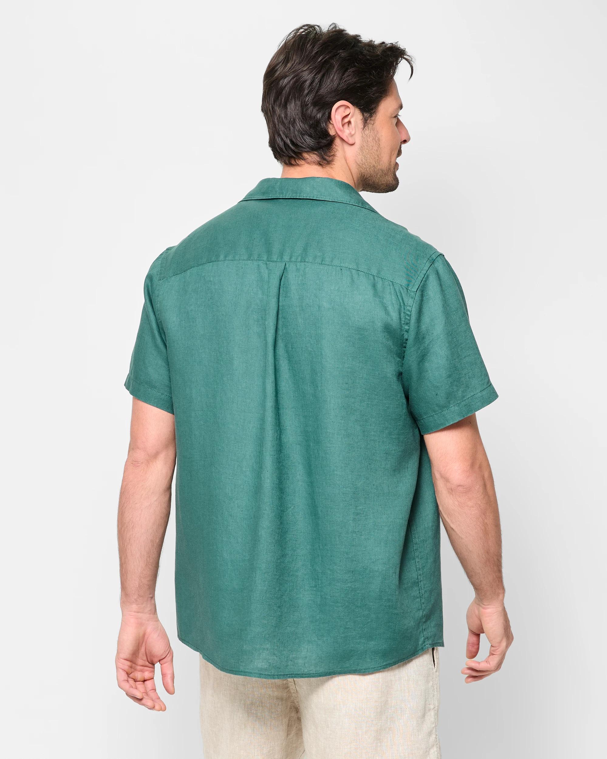 4 Target European Linen Short Sleeve Shirt TEAL, 4 of 5