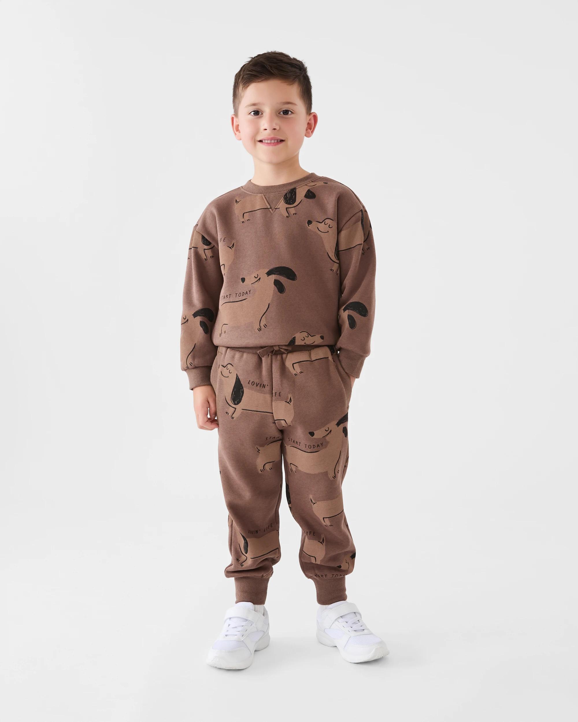 4 All Over Print Trackpants Brn Dog, 4 of 5