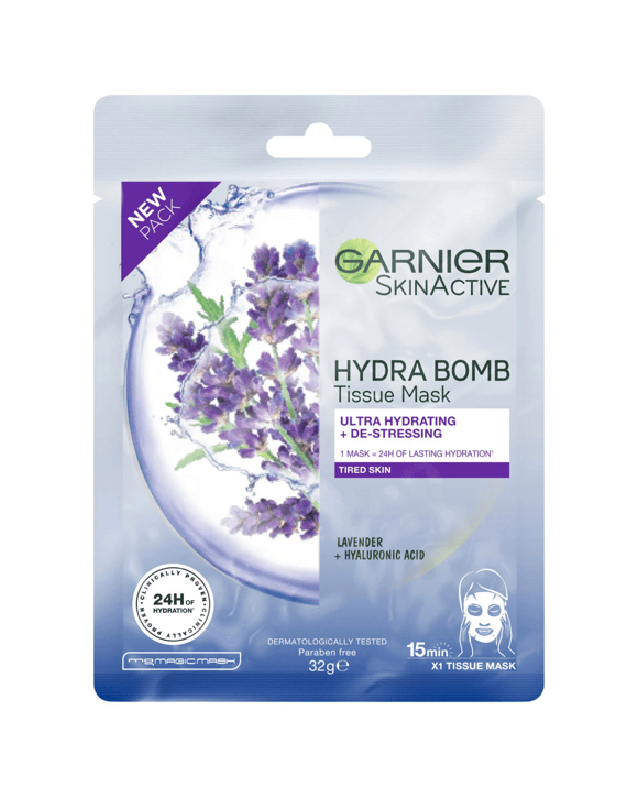 Garnier SkinActive Hydra Bomb Tissue Mask 32g - Lavender & Hyaluronic Acid