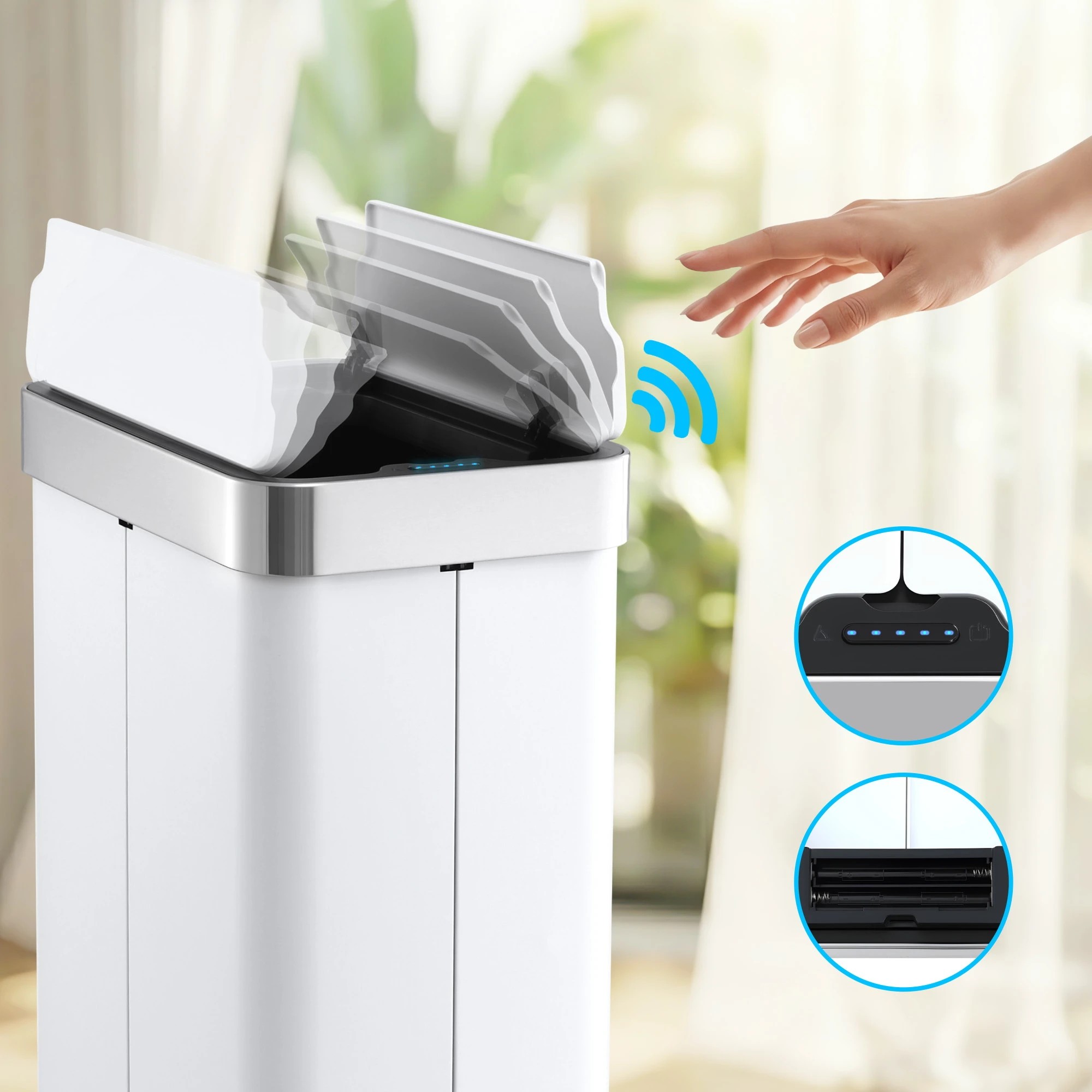 3 Devanti Rubbish Bin 70L Automatic Sensor Kitchen Bin, 3 of 7