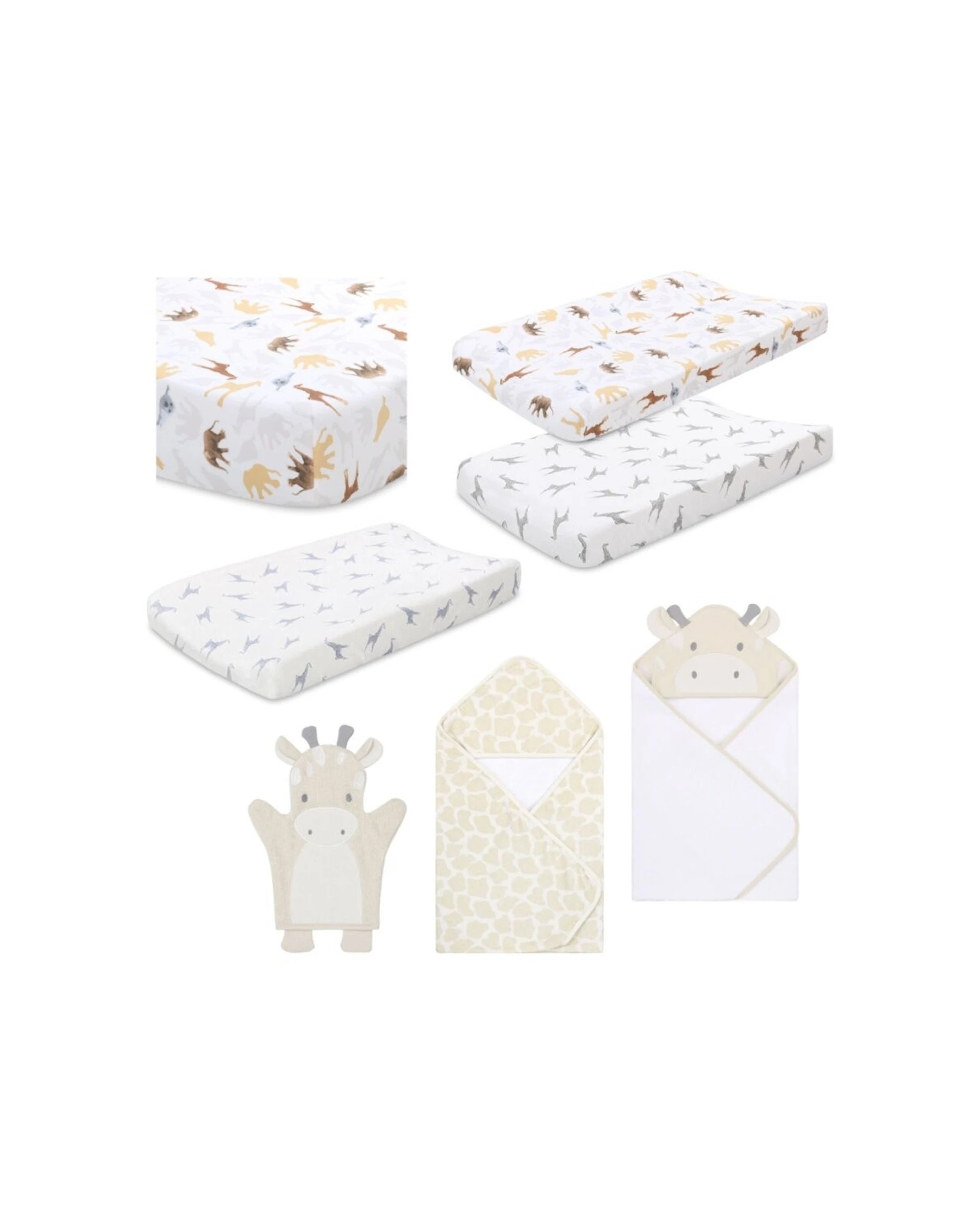1 Little Haven 7pc Animal Planet Giraffe Baby Cot Bedding Set And Bath Towels - Multi, 1 of 7
