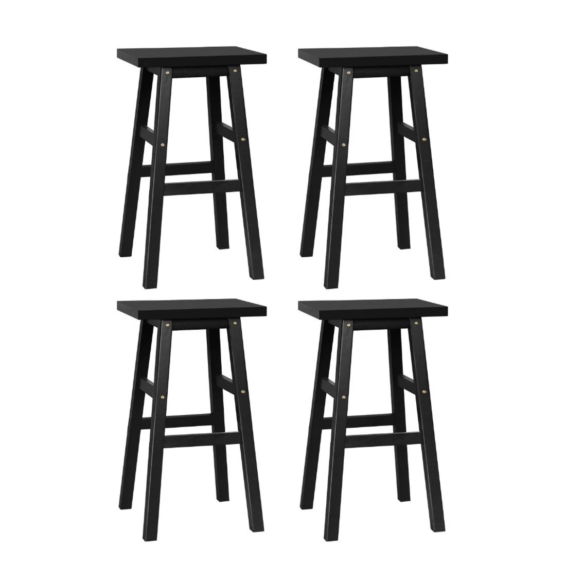 2 Artiss 4x Bar Stools Kitchen Chairs Wooden - Black, 2 of 5
