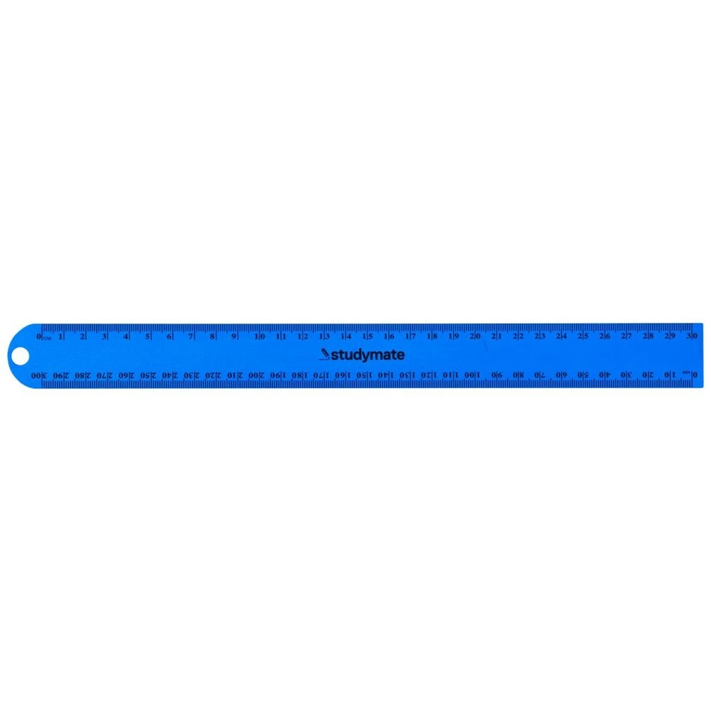 1 Studymate Aluminium 30cm Ruler Blue, 1 of 1