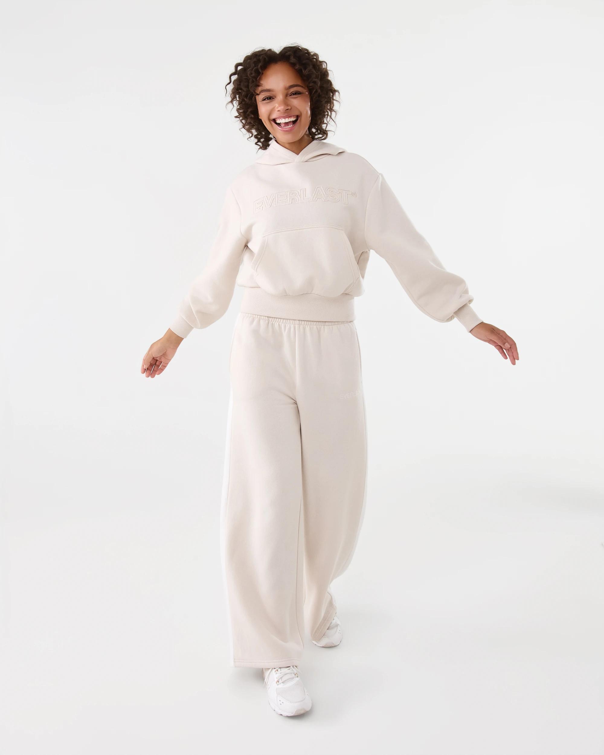 2 Everlast Womens Panel Wide Leg Trackpants Cool Beige, 2 of 7