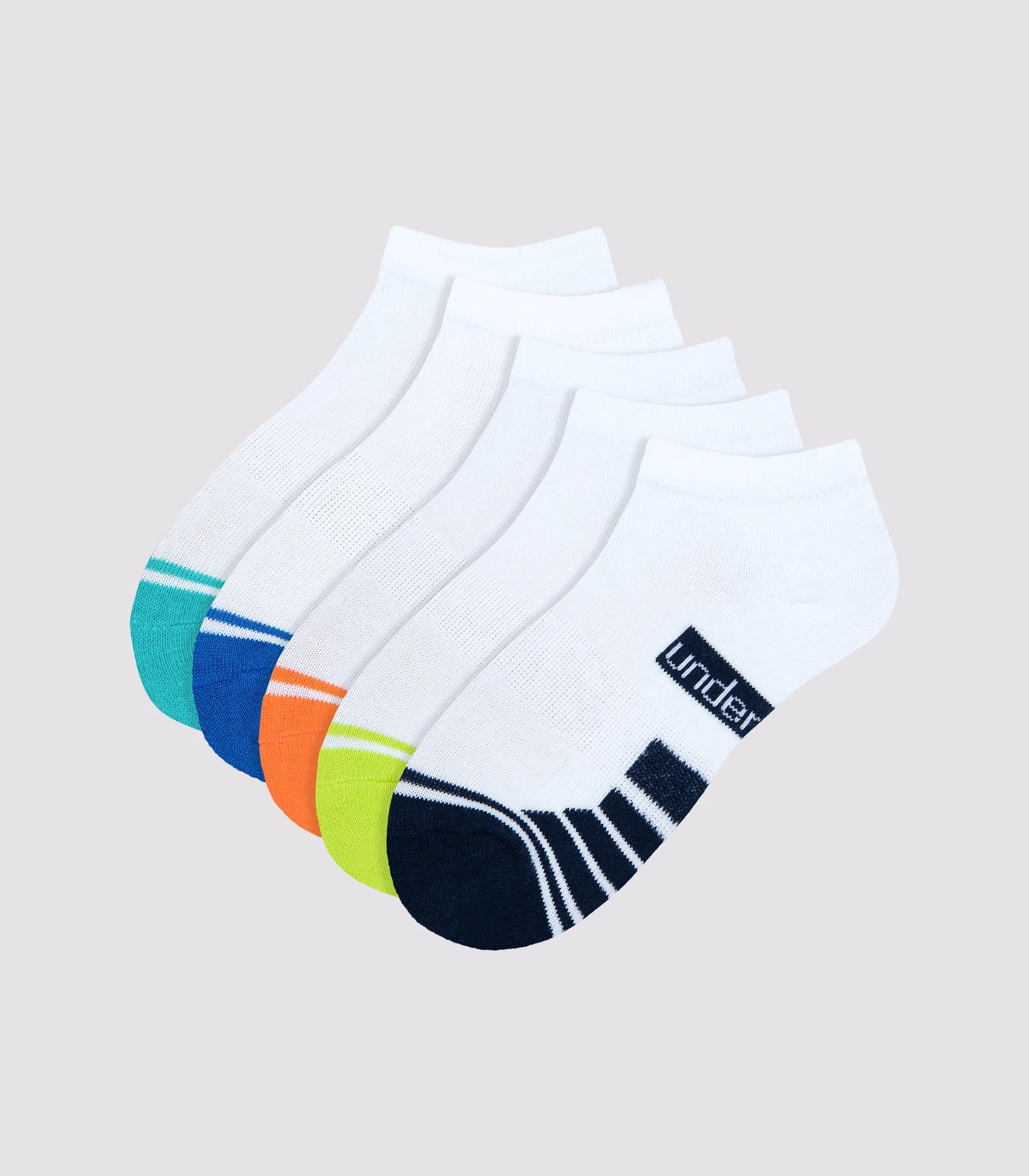 1 Kids Cushioned Sport Low Cut 5 Pack - Underworks WHITE, 1 of 1