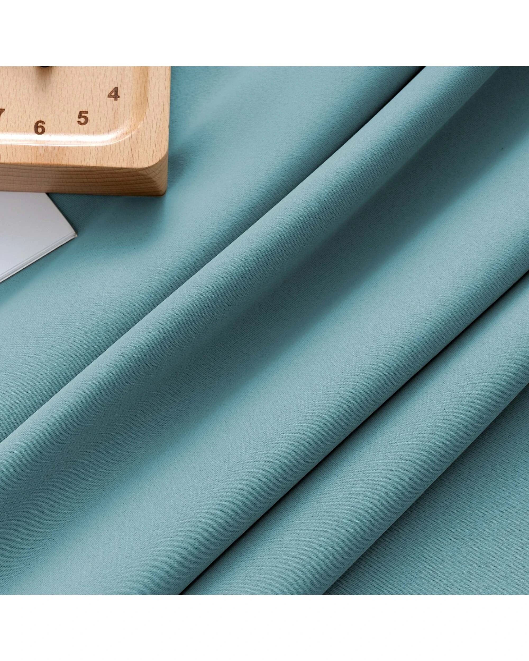 4 Smarcute Blockout Back Tab Solid Curtain - 2X 132x160cm - Blue, 4 of 4