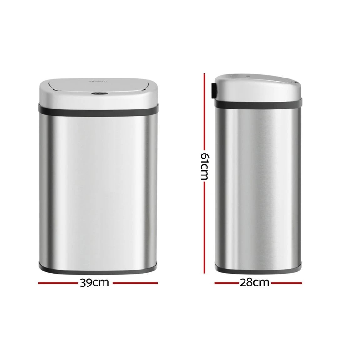 2 Devanti 50L Sensor Bin Motion Rubbish Automatic - Silver, 2 of 7
