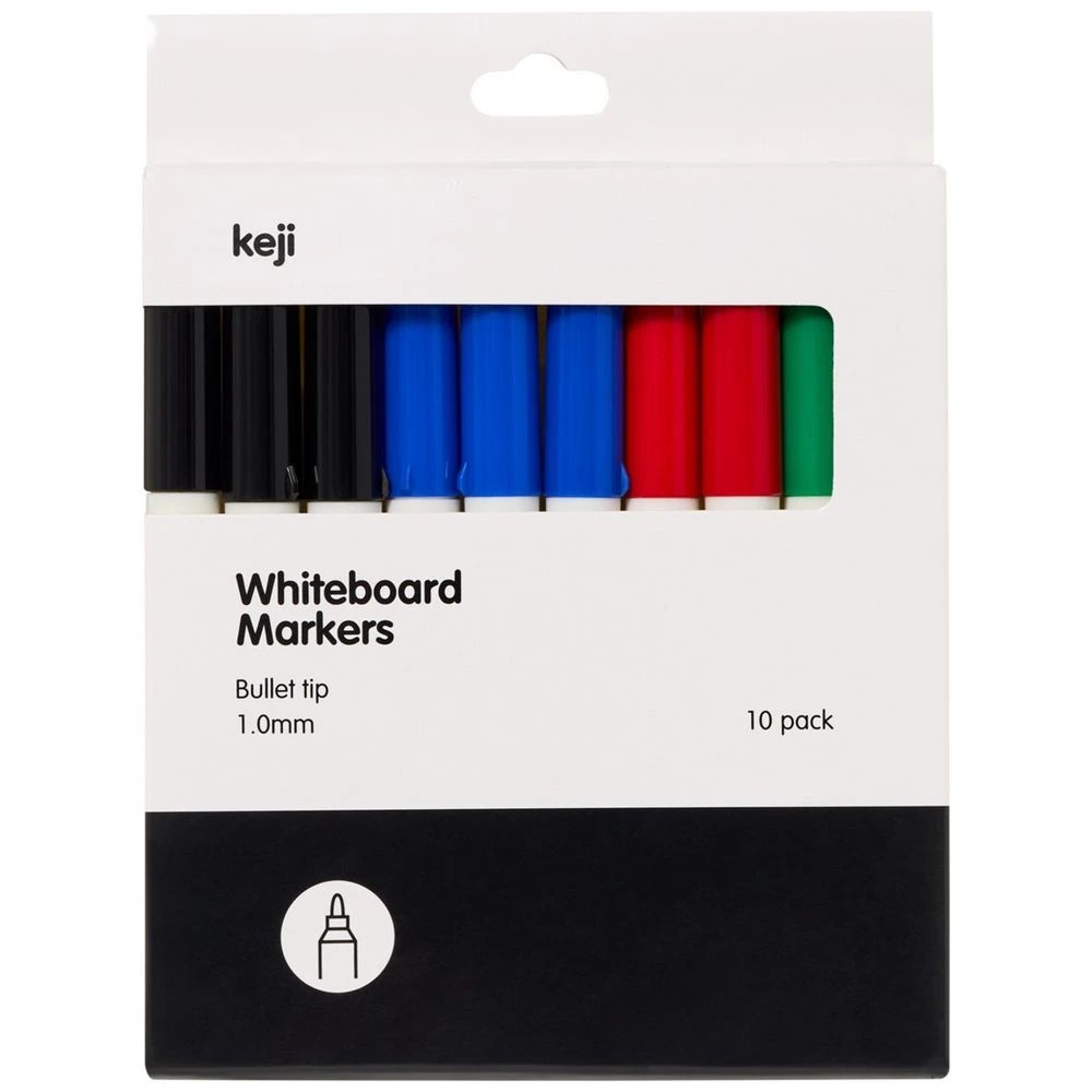 1 Keji Slim Whiteboard Markers 2mm Assorted 10 Pack, 1 of 6