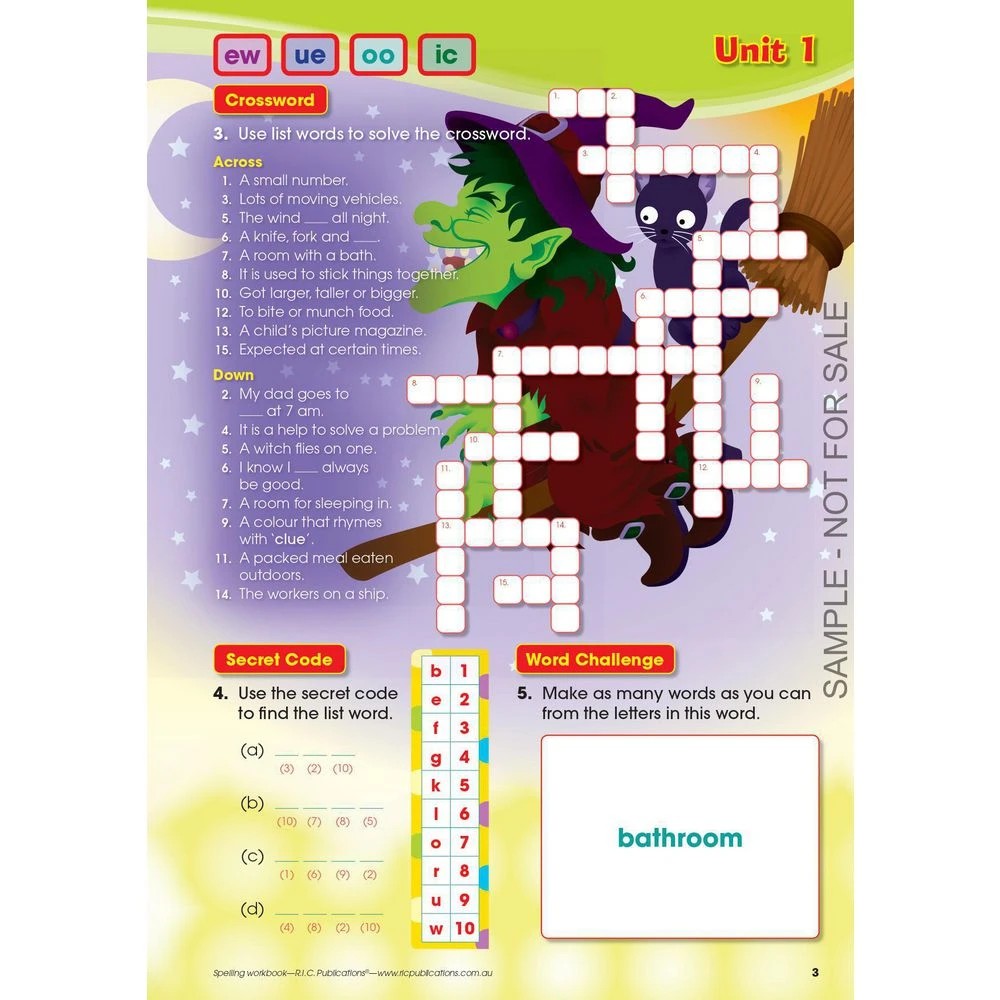 3 Spelling Workbook Interactive Book C, 3 of 5