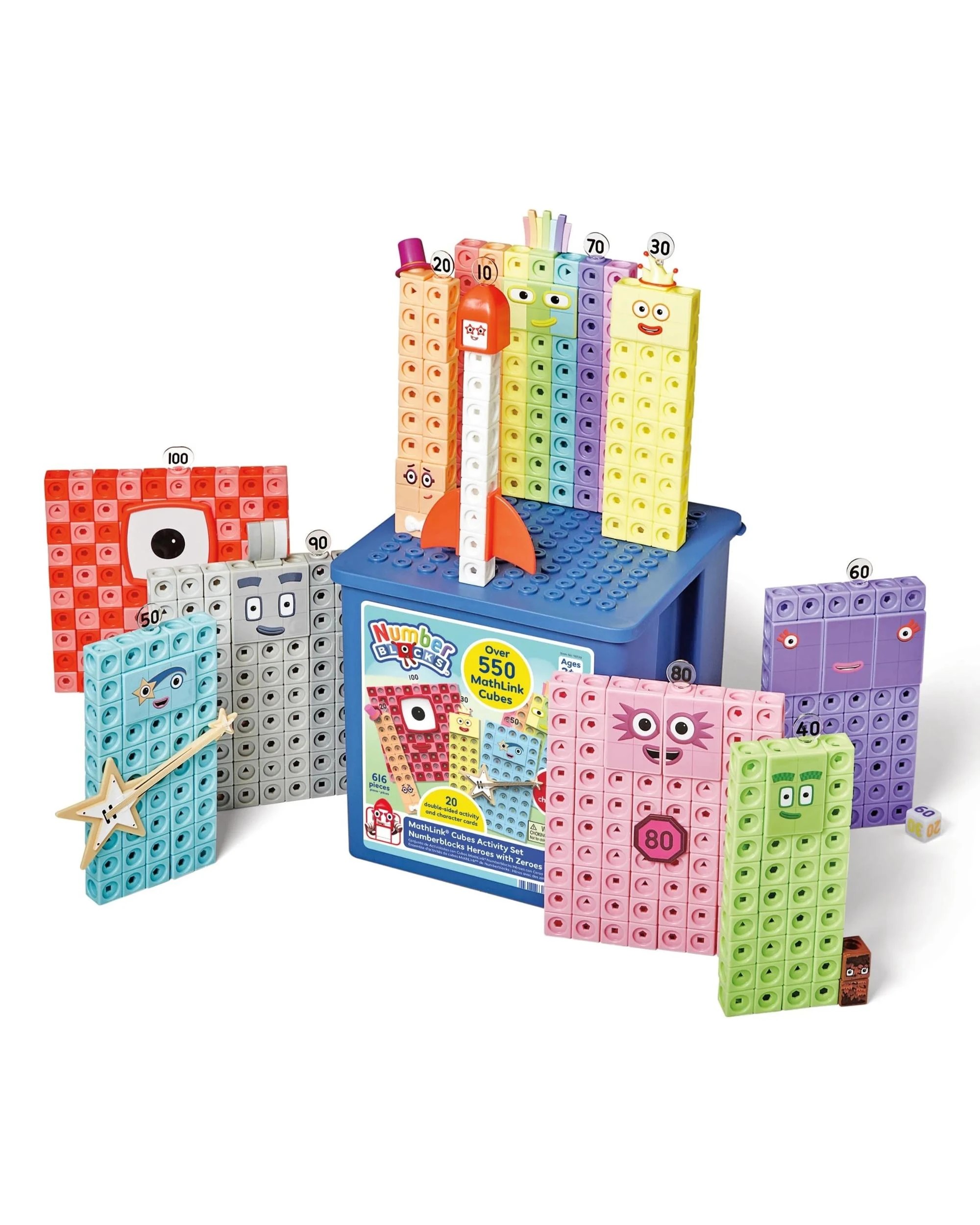 1 Numberblocks Heroes with Zeroes MathLink Cubes Activity Set, 1 of 10