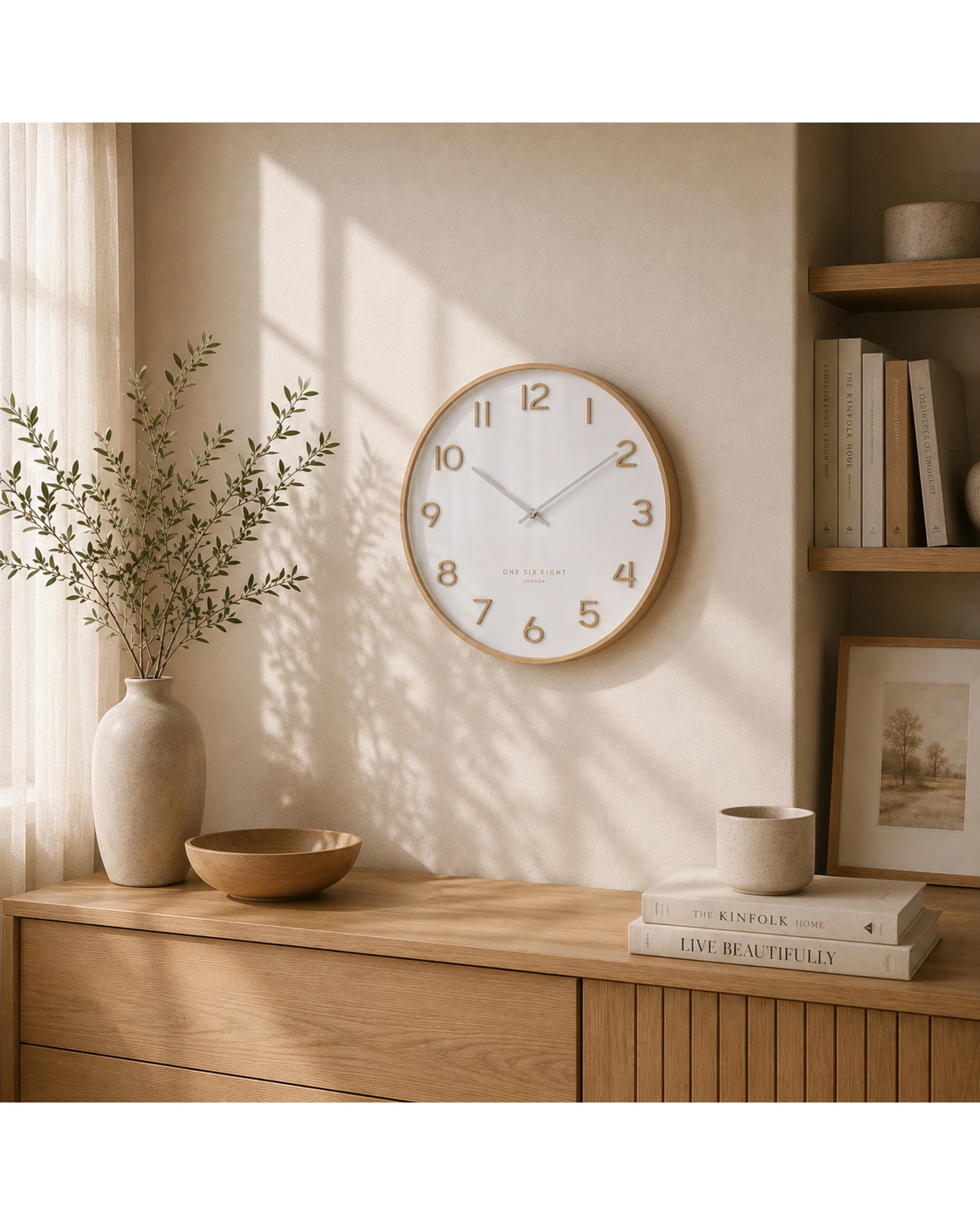 5 One Six Eight London Wallace Silent Wall Clock - 30cm - White, 5 of 5