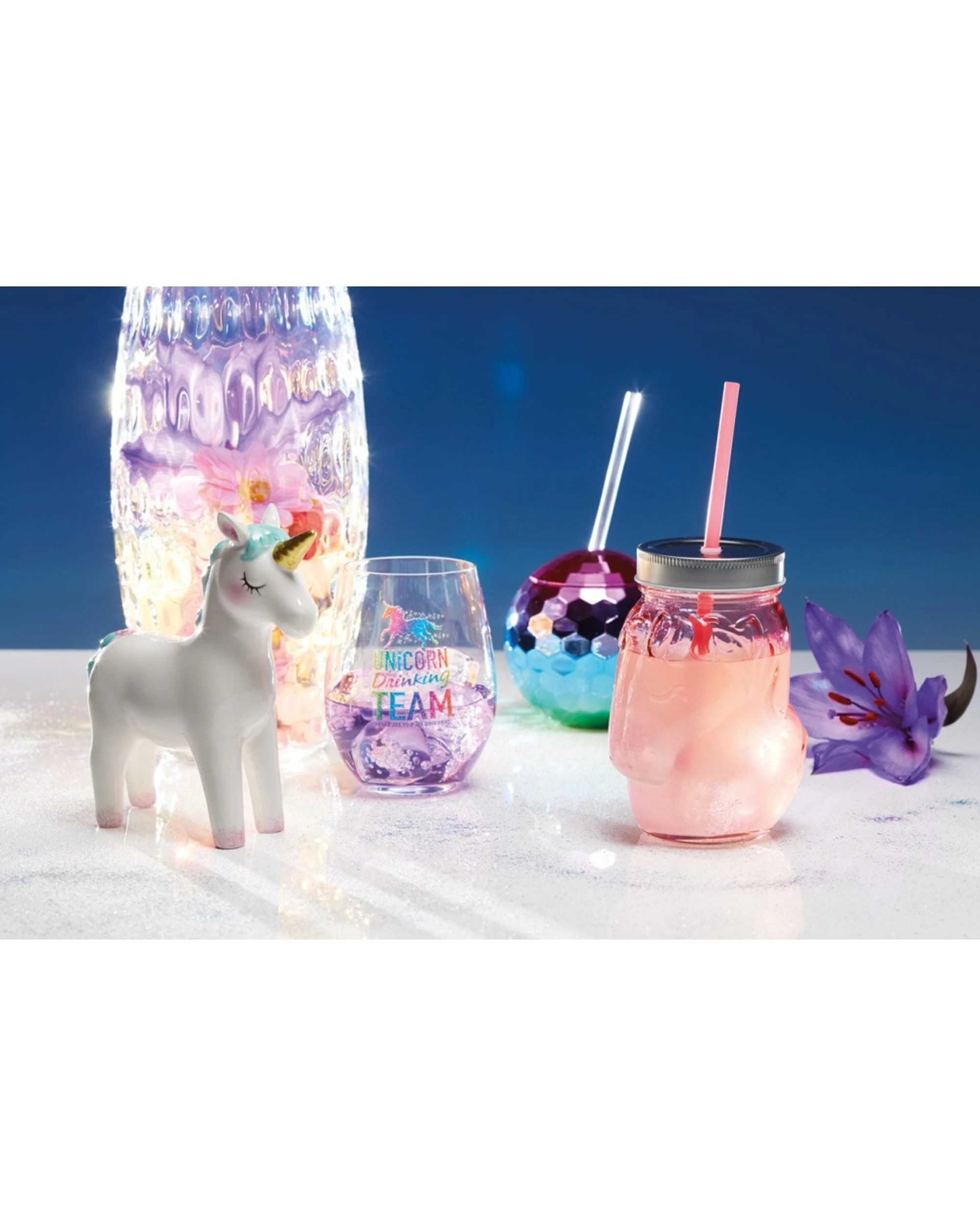 4 BarCraft Novelty Disco Ball Cocktail Drinking Cup With Screw-On Lid 560ml - Multi, 4 of 6