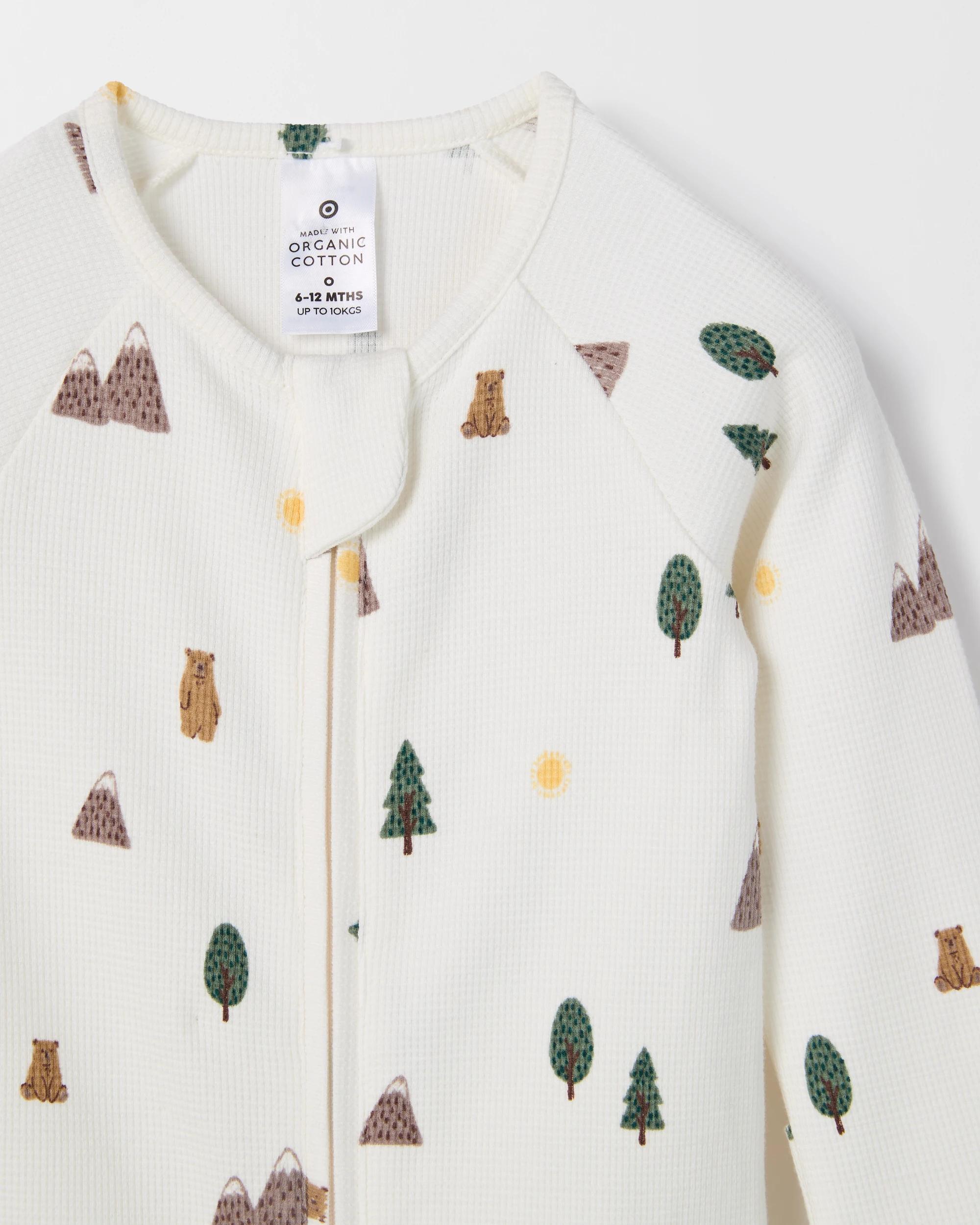 2 Target Baby Organic Cotton Zip Waffle Footless Coverall FOREST, 2 of 3