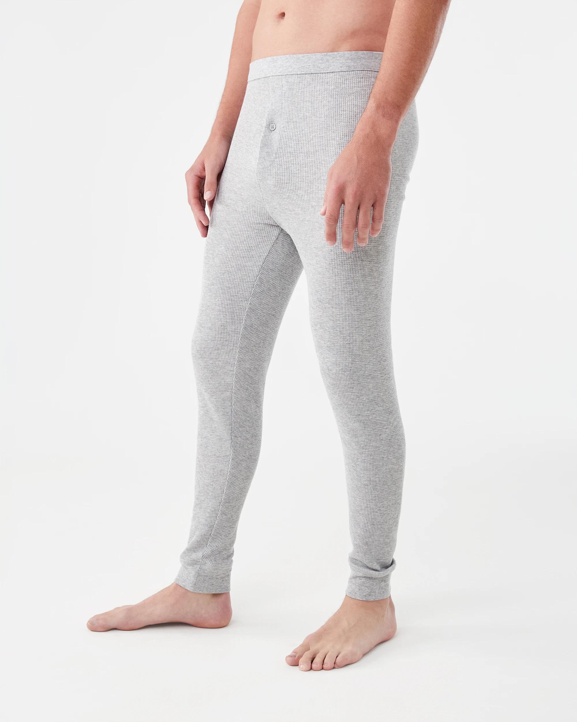 2 Long Leg Mini Waffle Thermal Pants Grey, 2 of 4