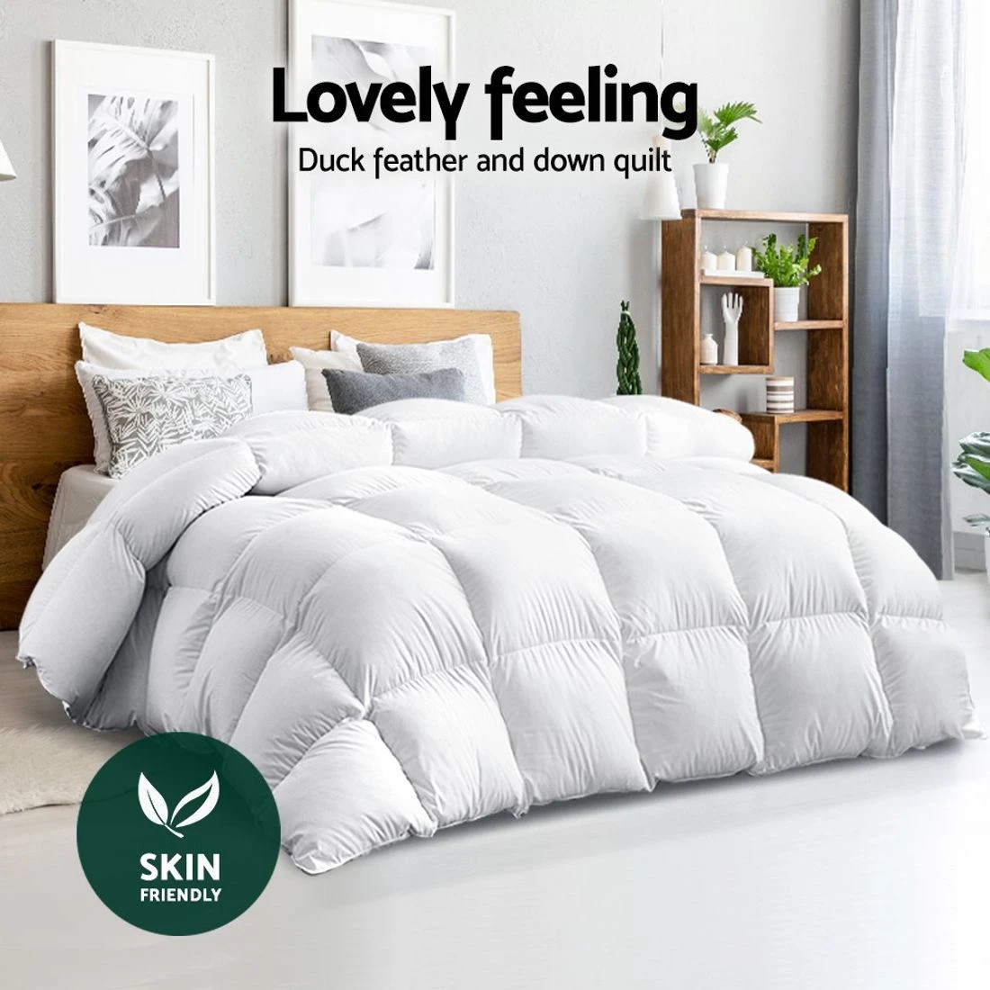 3 Giselle Bedding 700GSM Duck Down Feather Quilt Duvet Doona Winter Blanket Single - Single Bed - White, 3 of 9