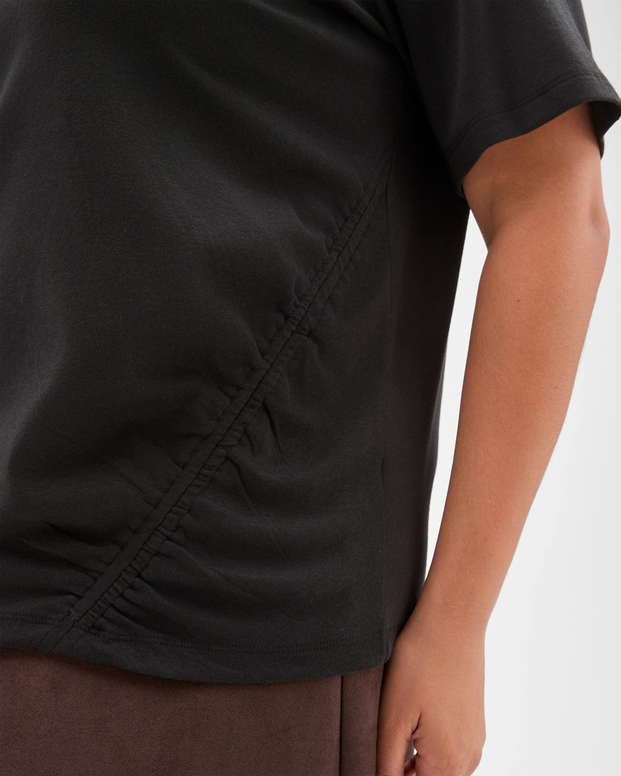 5 Target Curve Plus Size Soft Touch Gathered Forward Seam T-Shirt BLACK, 5 of 6