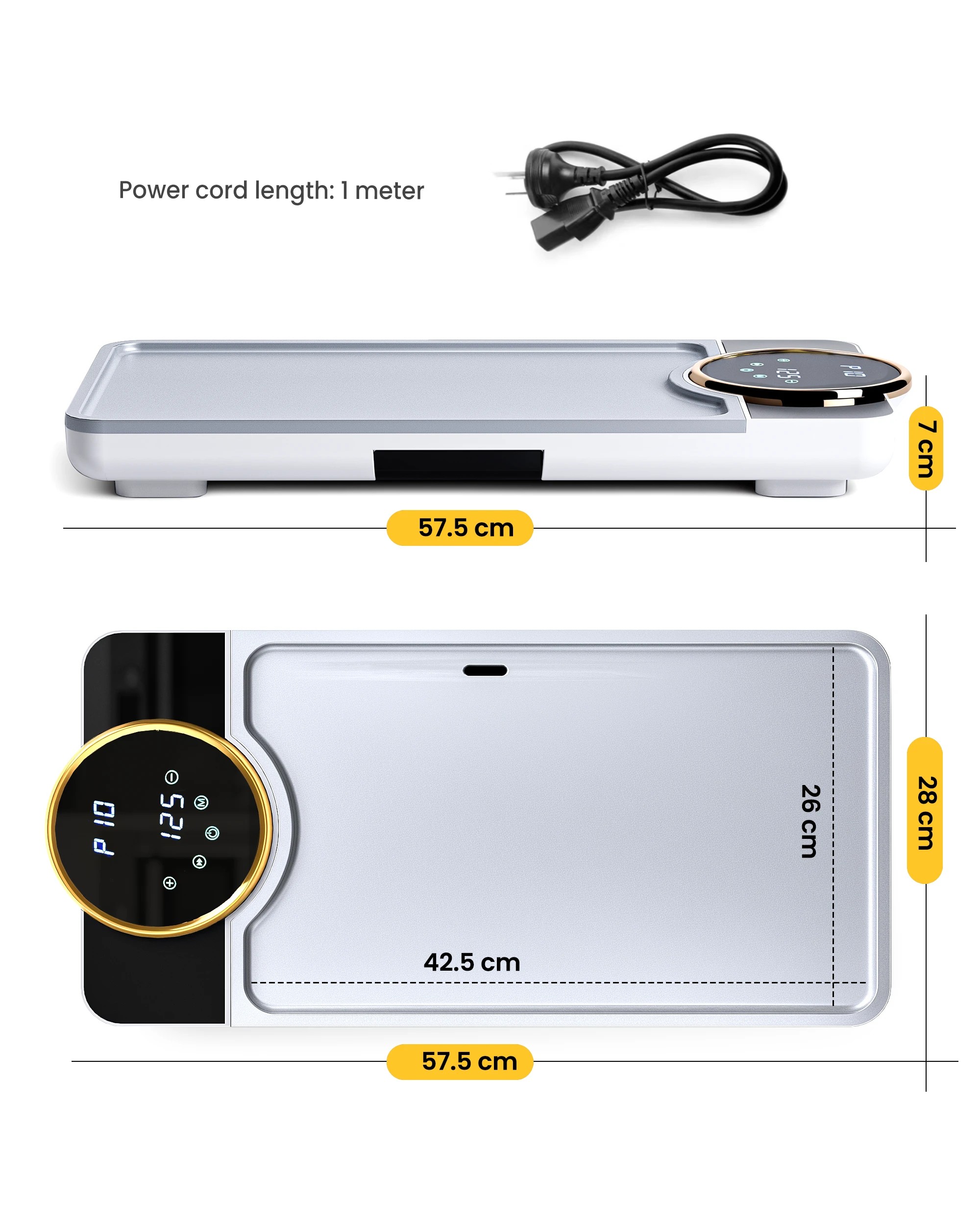 7 Advwin Electric Grill Pan, Electric Hot Plate With Lcd Touchscreen, Non-stick Griddle Plate For Family, 7 of 7