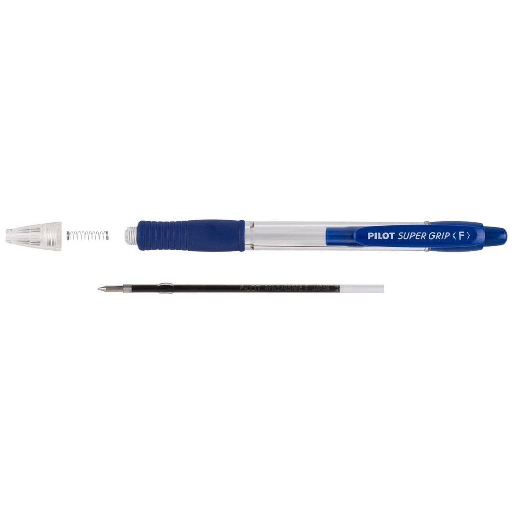 4 PILOT SuperGrip Retractable Ballpoint Fine 0.7mm Blue 4 Pack, 4 of 8
