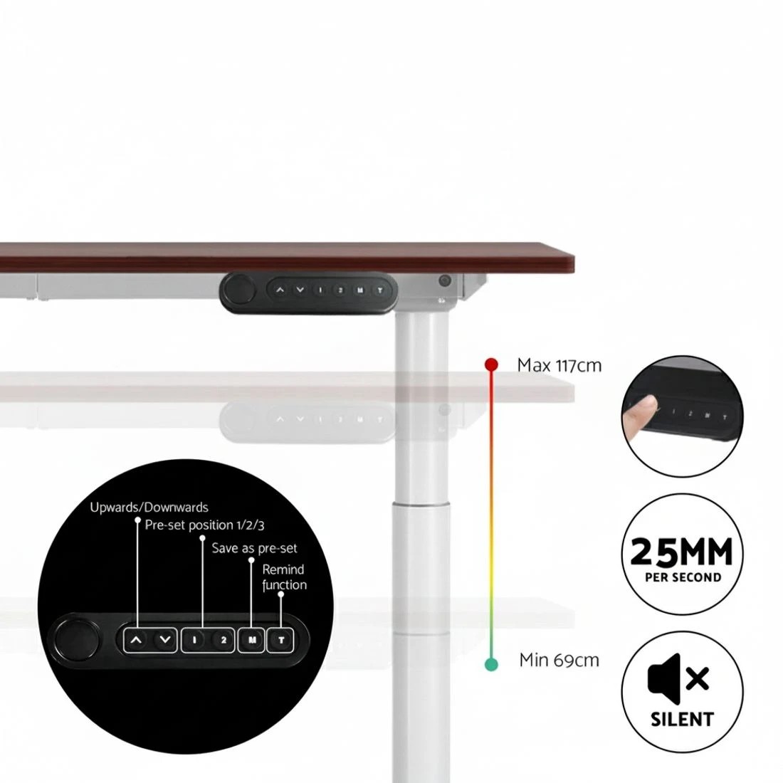 5 Artiss 400mm Treadmill Electric Walking Pad with 120cm Automatic Standing Desk - Multi, 5 of 7