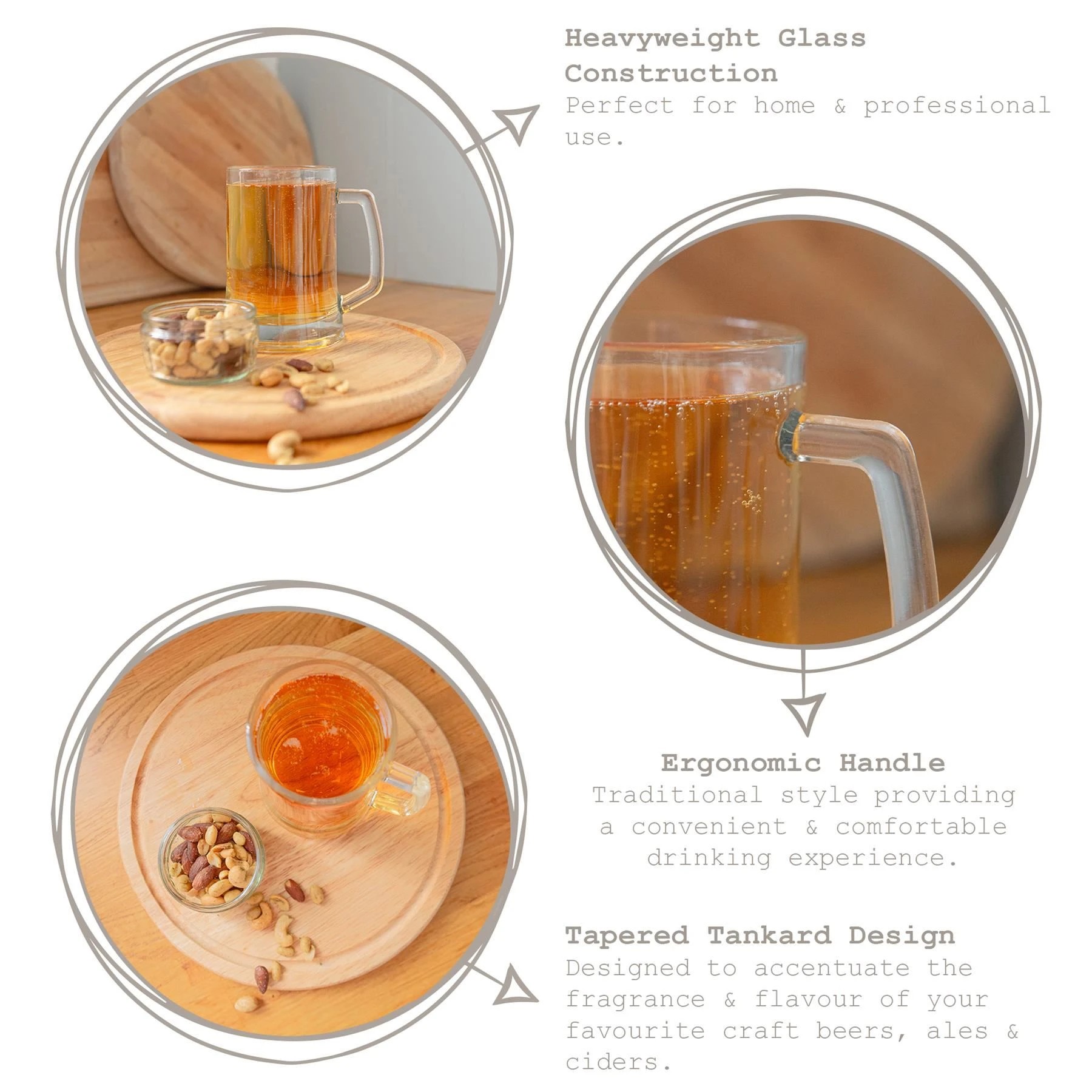 2 Rink Drink Glass Beer Mugs - 500ml - Pack of 4 - Clear, 2 of 7