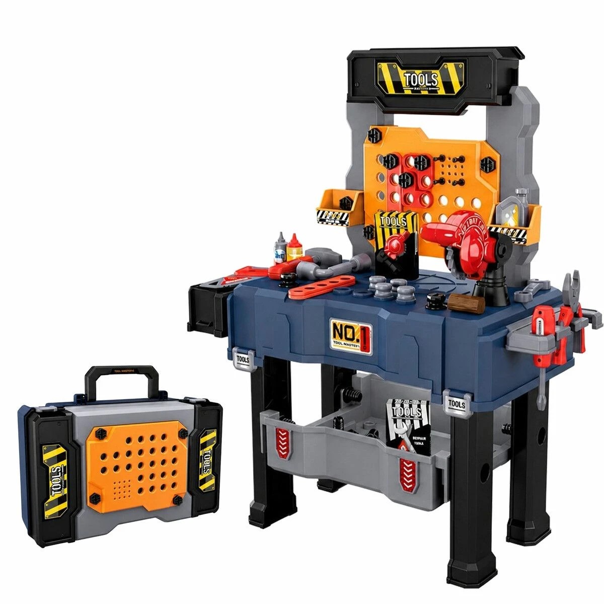 1 Ausway 65PCS Portable Kids Tool Workbench Set with Screws and Carry Case, 1 of 7