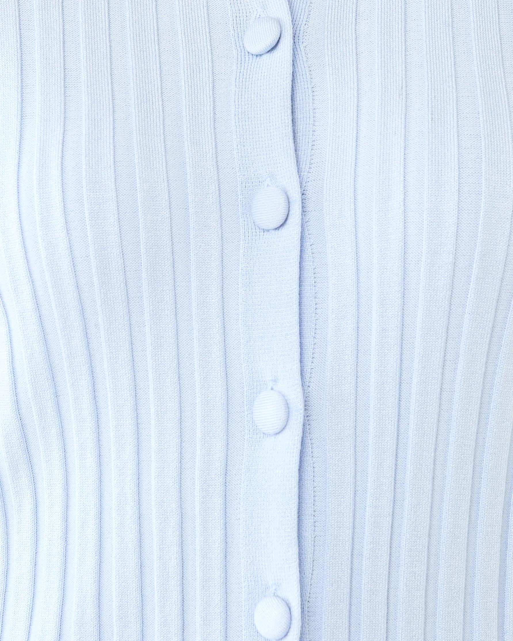 7 Long Sleeve Button Through Polo Shirt Powd Blue, 7 of 7