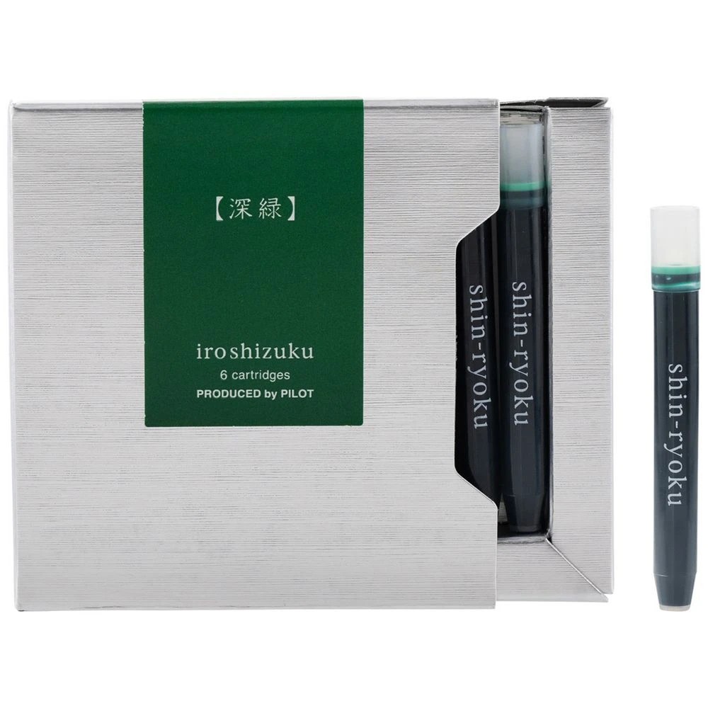 1 Iroshizuku Fountain Pen Ink Cartridge Forest Green 6Pk, 1 of 3