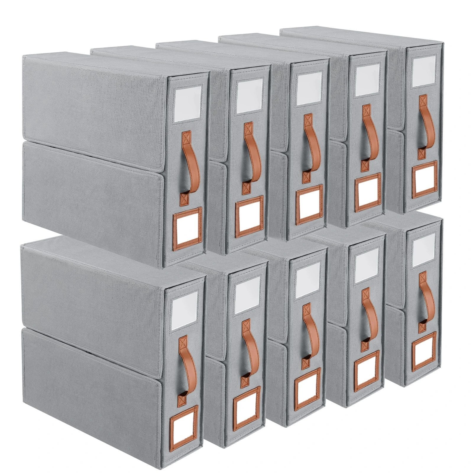2 Ausway 10 PCS Foldable Bedding Organisers with Clear Windows and Labels, 2 of 7